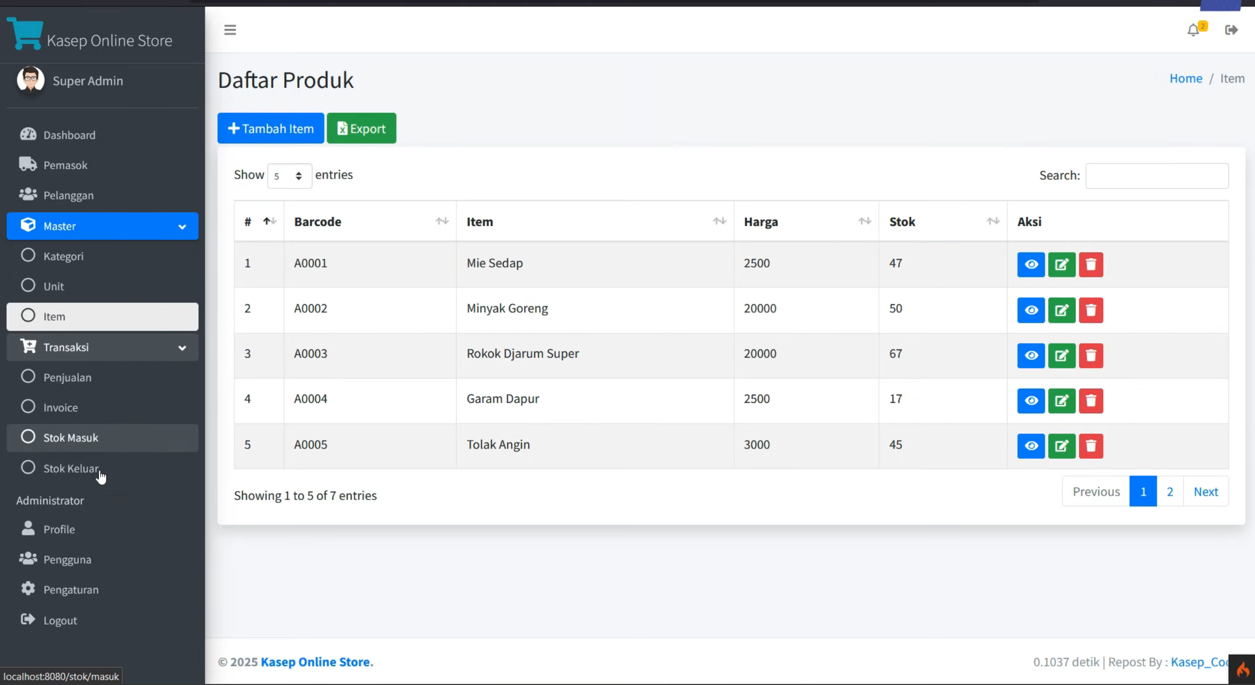 Source Point of sale (POS) | Download Source Code PHP Website stok barang| Download apk Kasir Online