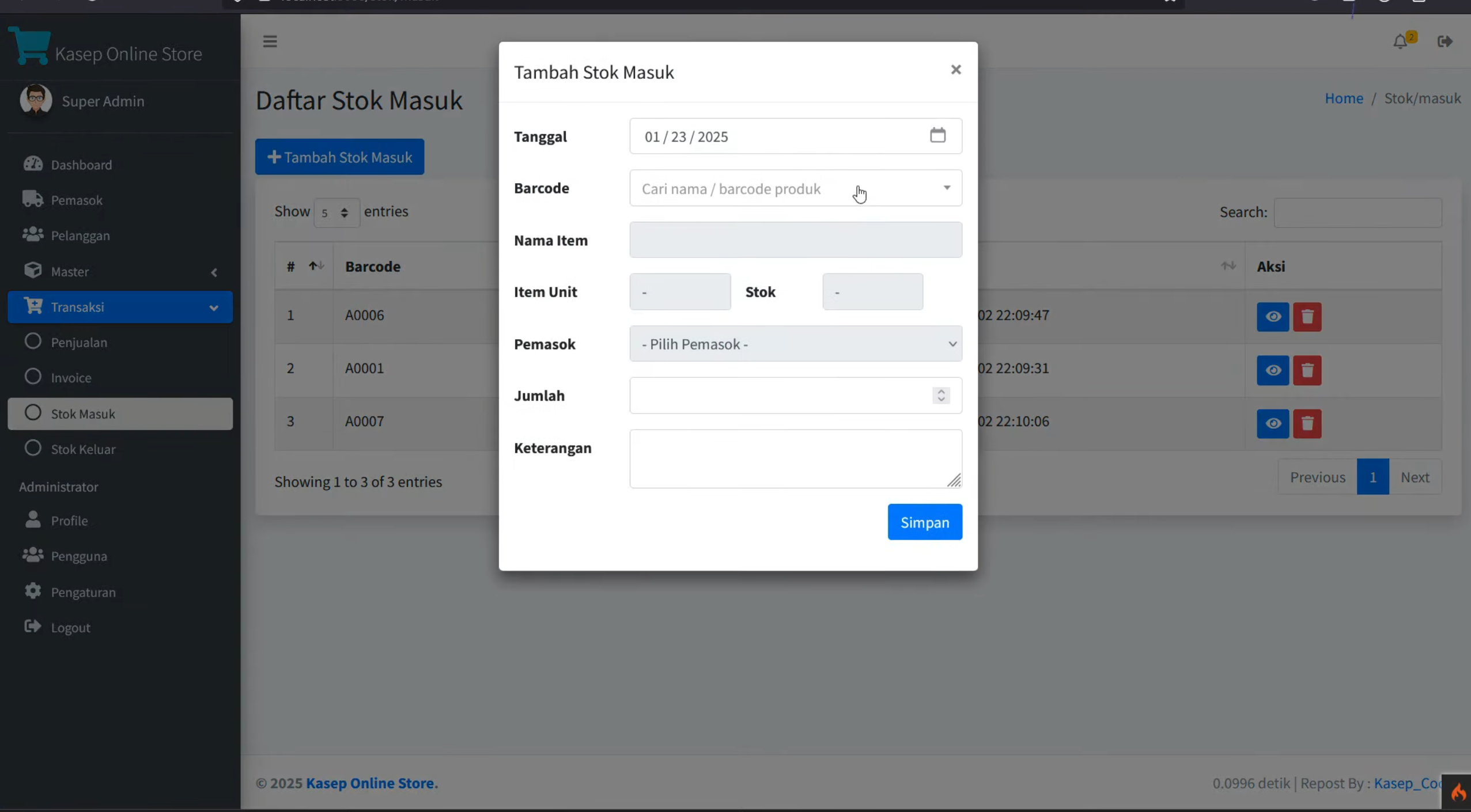 Source Point of sale (POS) | Download Source Code PHP Website stok barang| Download apk Kasir Online