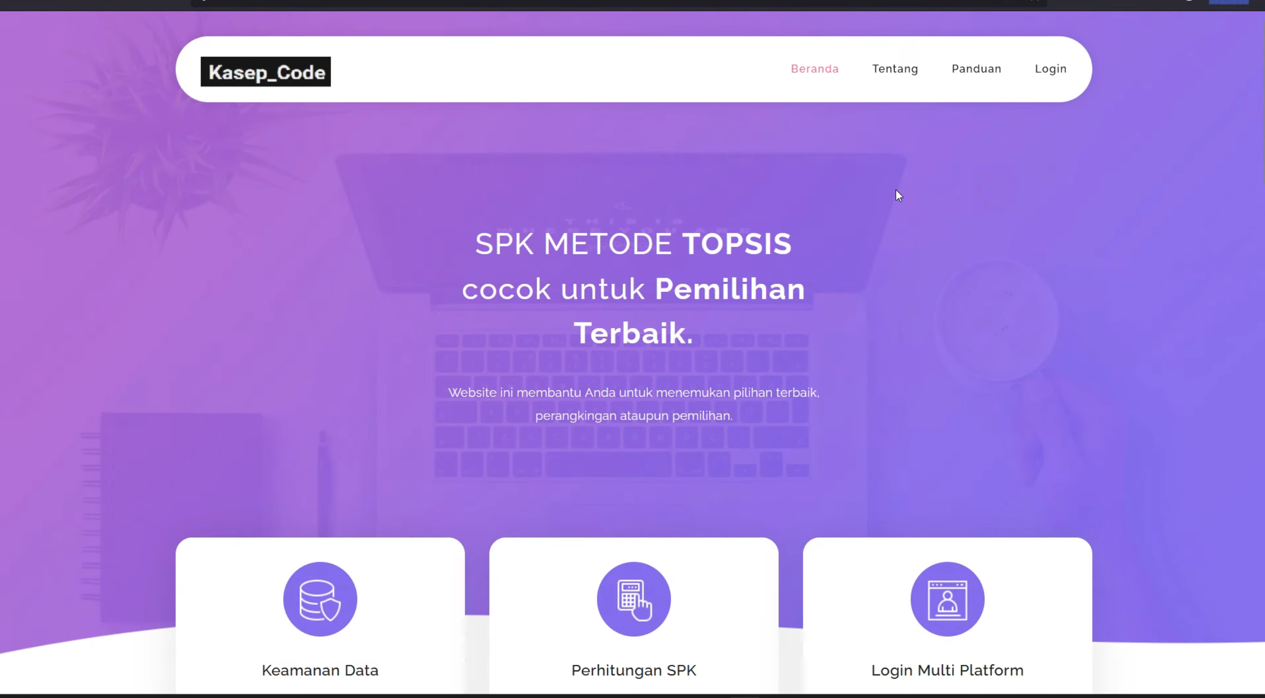 Website SPK TOPSIS | Source Code SPK Metode TOPSIS Laravel | Source Code Website SPK Metode TOPSIS