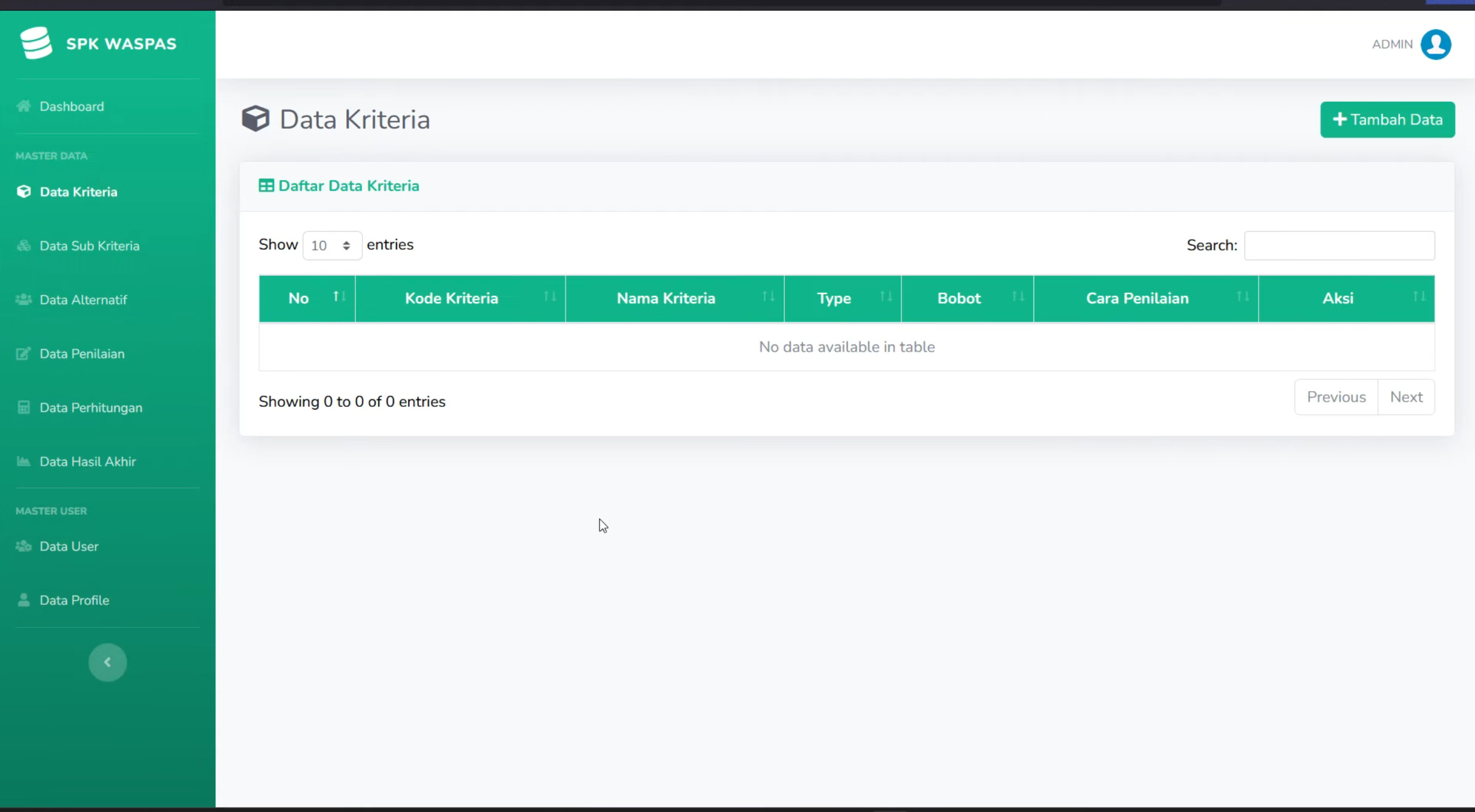 Website SPK Metode WASPAS | Download Source Code SPK Metode WASPAS | Source Code SPK Metode WASPAS