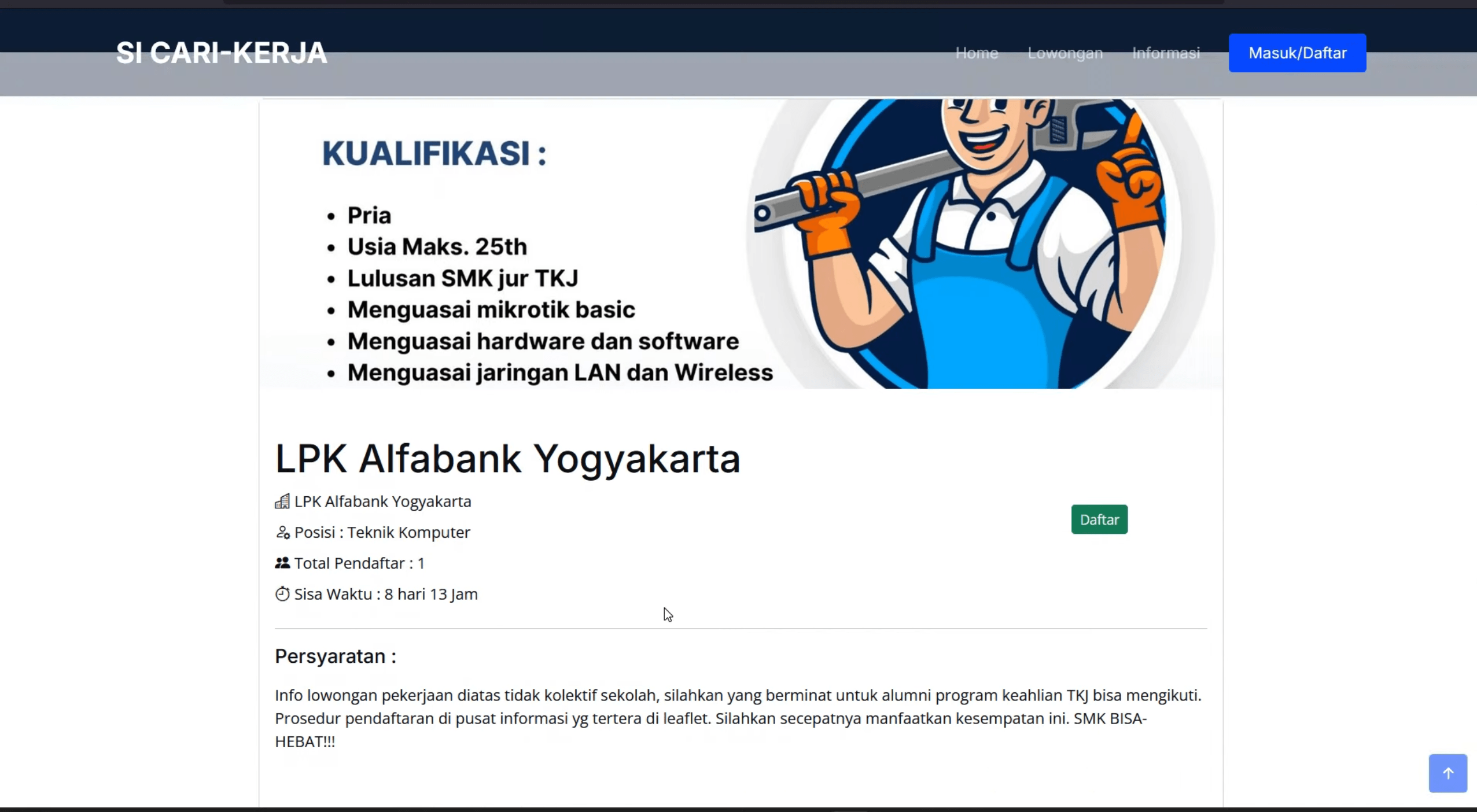 Source code Website lowongan Pekerjaan | Source Code aplikasi cari kerja | Source Code Website Loker