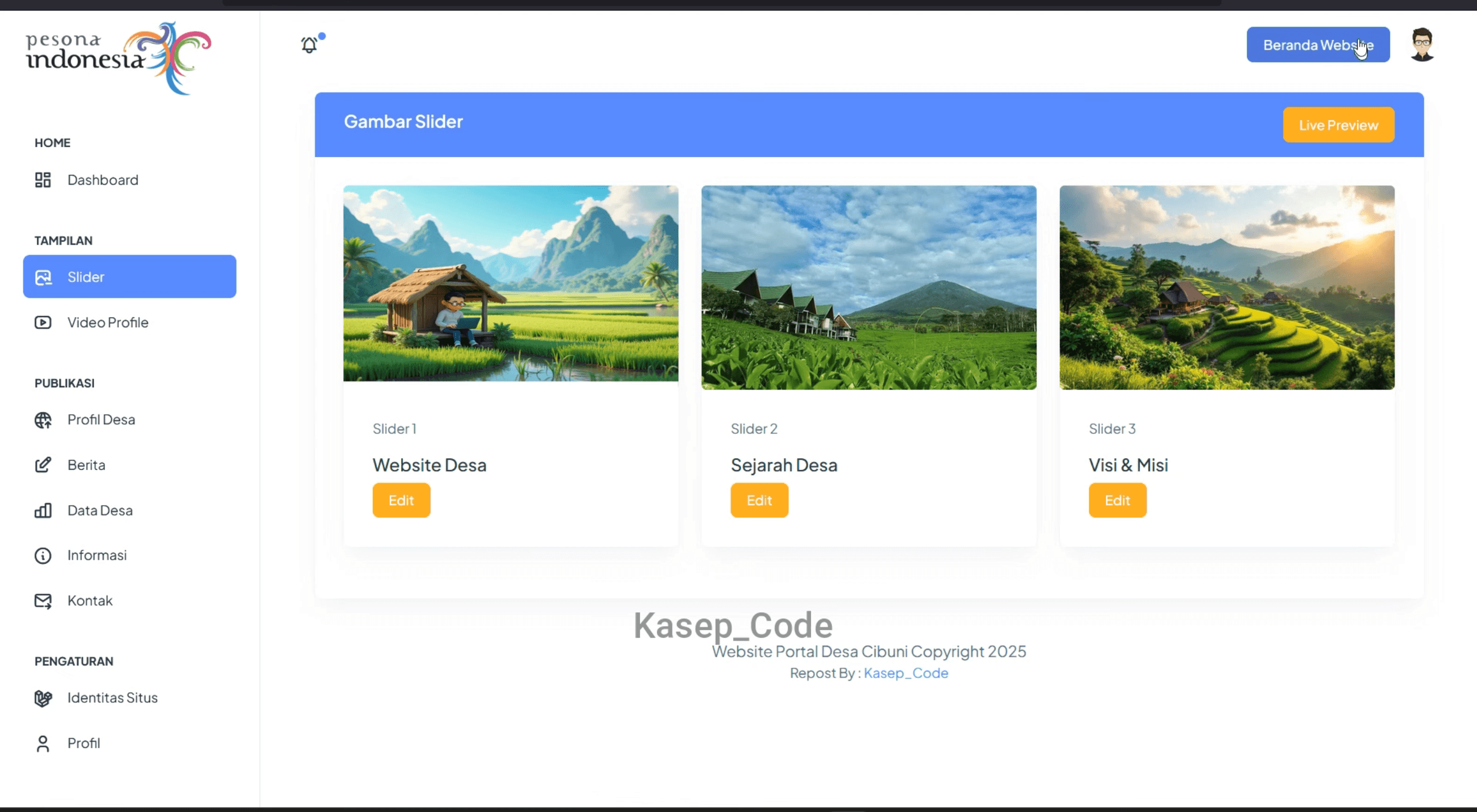 Source Code Website Desa | Source code Sistem Informasi Desa | Source code website UMKM Laravel