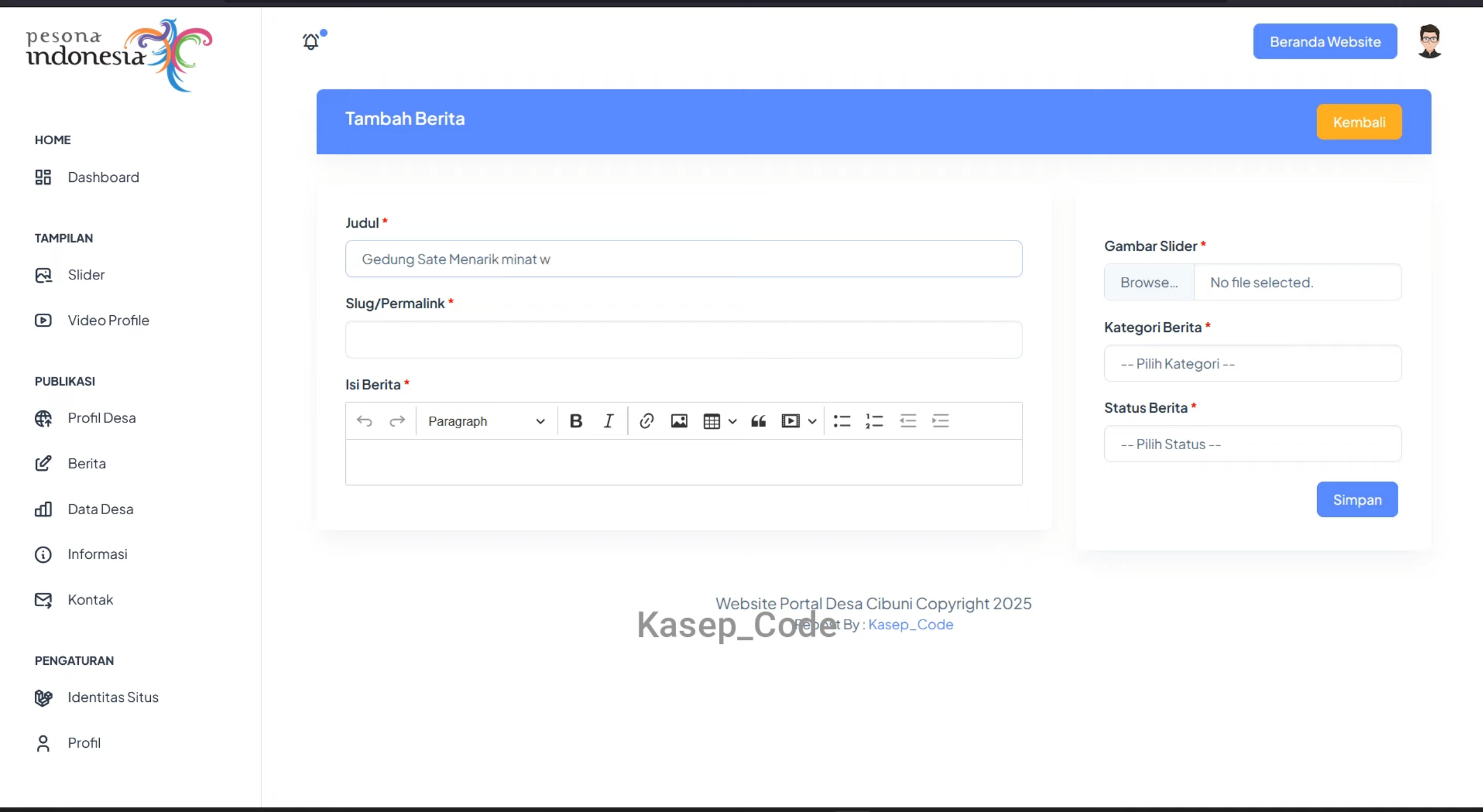 Source Code Website Desa | Source code Sistem Informasi Desa | Source code website UMKM Laravel