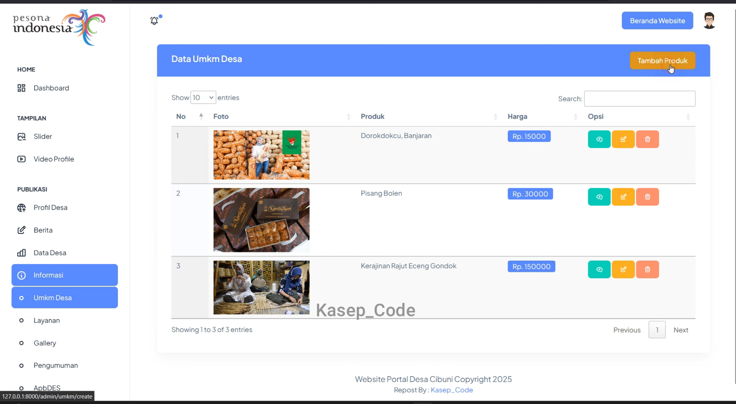 Source Code Website Desa | Source code Sistem Informasi Desa | Source code website UMKM Laravel