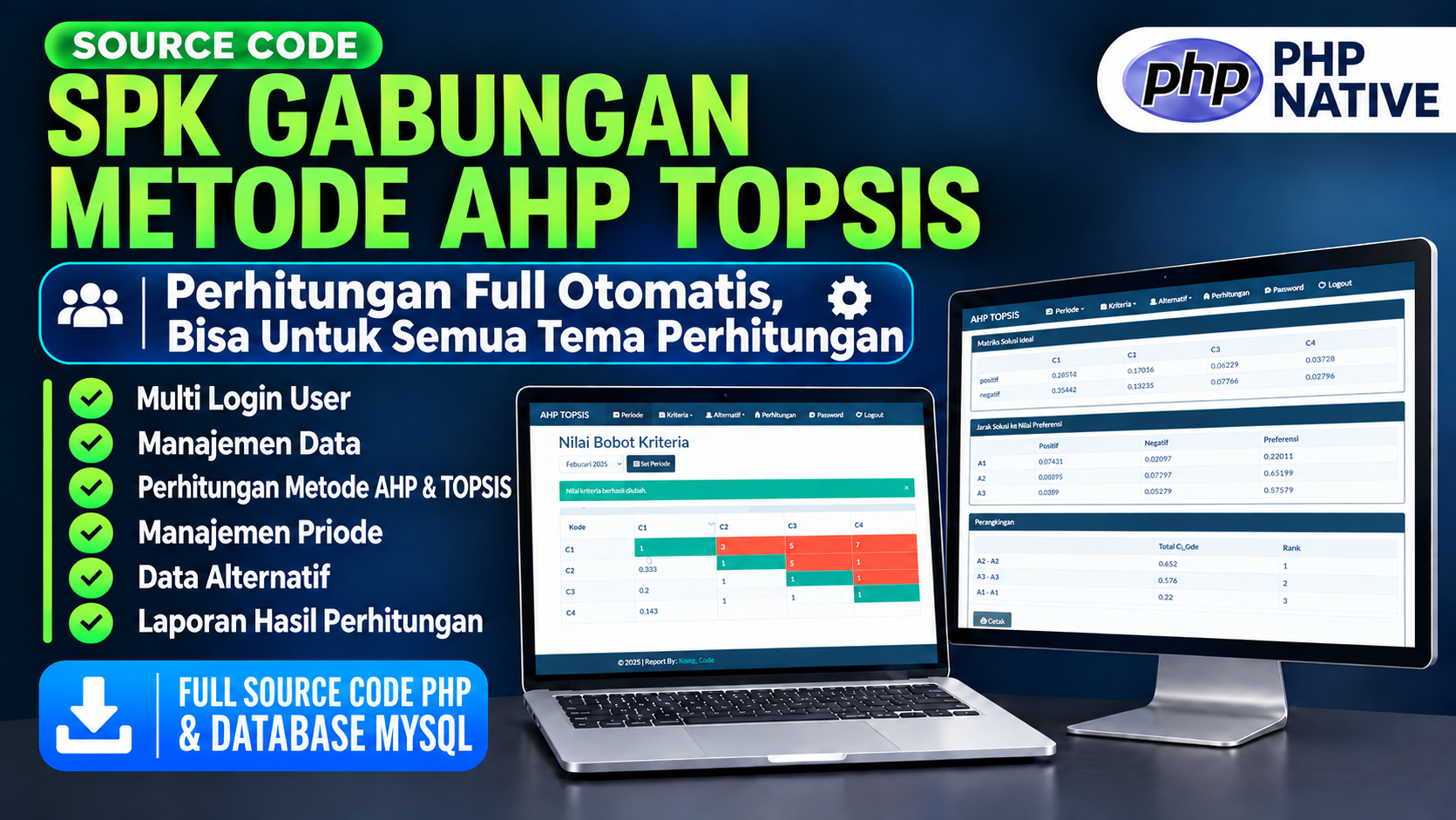 Website SPK AHP TOPSIS | Source Code SPK Gabungan Metode AHP TOPSIS | Download SPK Metode AHP TOPSIS
