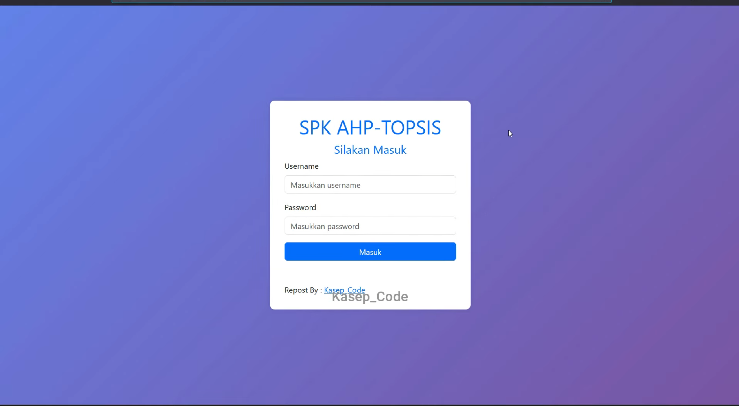 Website SPK AHP TOPSIS | Source Code SPK Gabungan Metode AHP TOPSIS | Download SPK Metode AHP TOPSIS