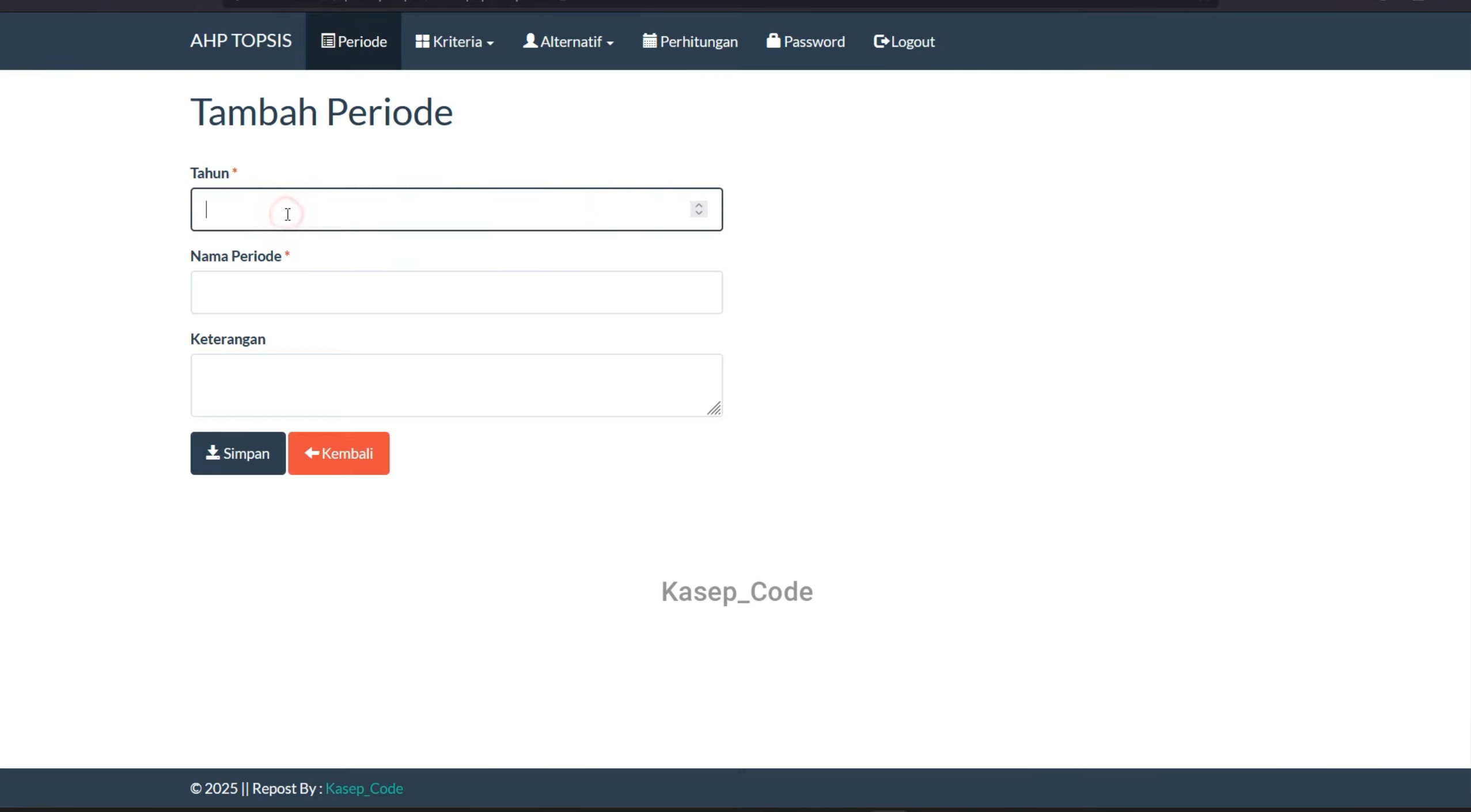 Website SPK AHP TOPSIS | Source Code SPK Gabungan Metode AHP TOPSIS | Download SPK Metode AHP TOPSIS