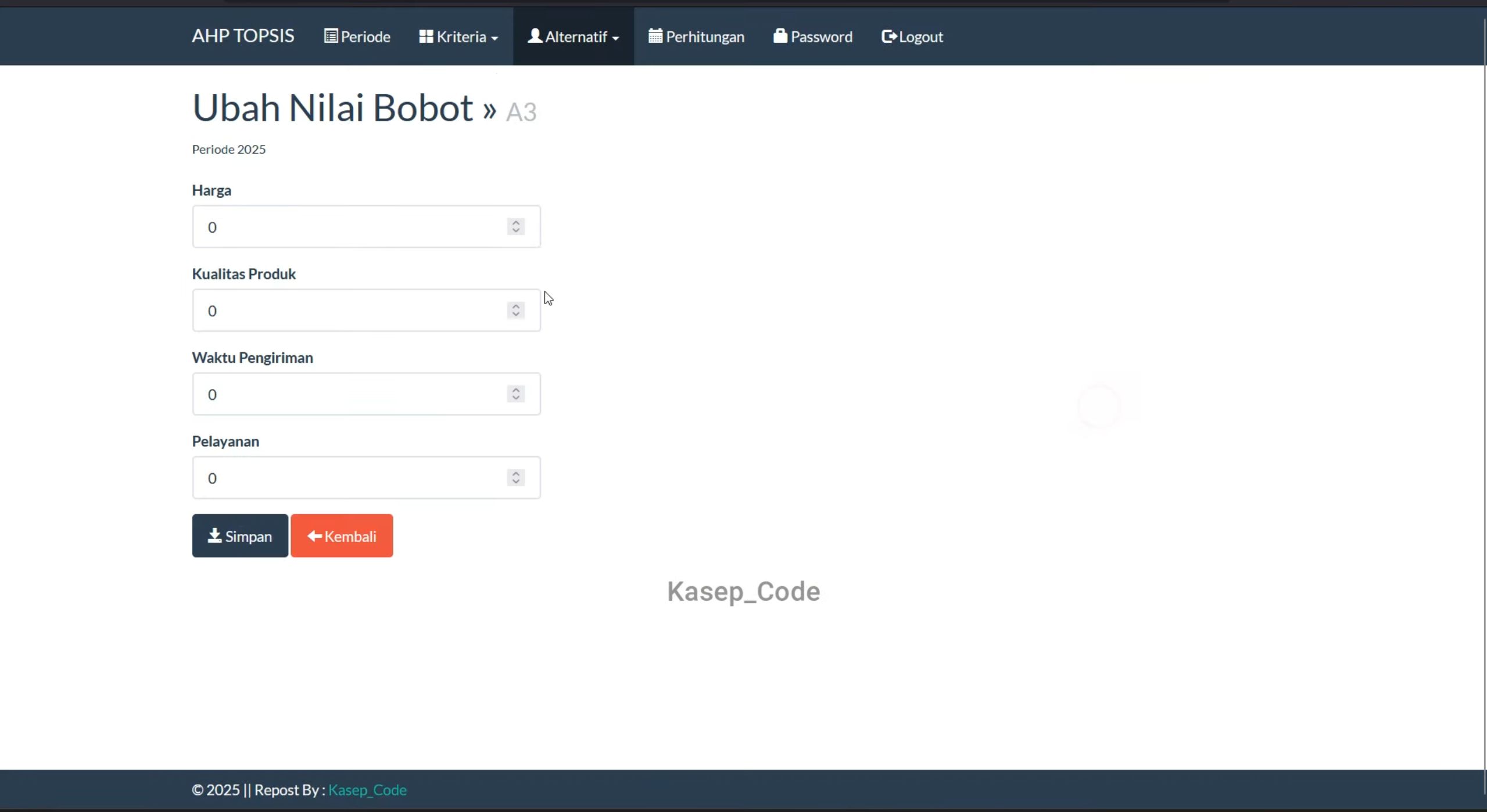 Website SPK AHP TOPSIS | Source Code SPK Gabungan Metode AHP TOPSIS | Download SPK Metode AHP TOPSIS
