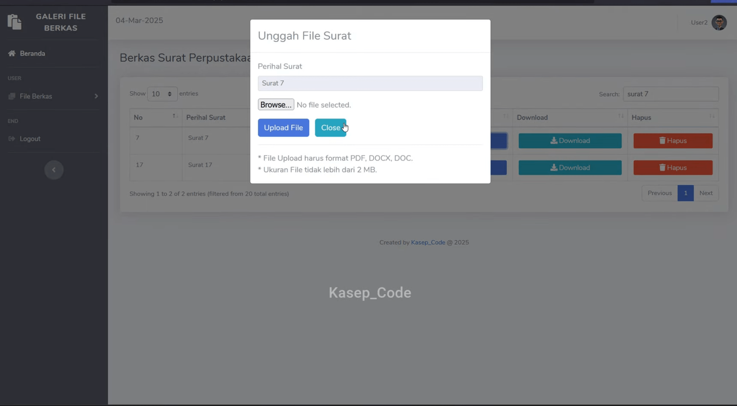 Source Code Website E-Arsip | Sistem Arsip Digital dengan PHP | Source Code Website E-Arsip