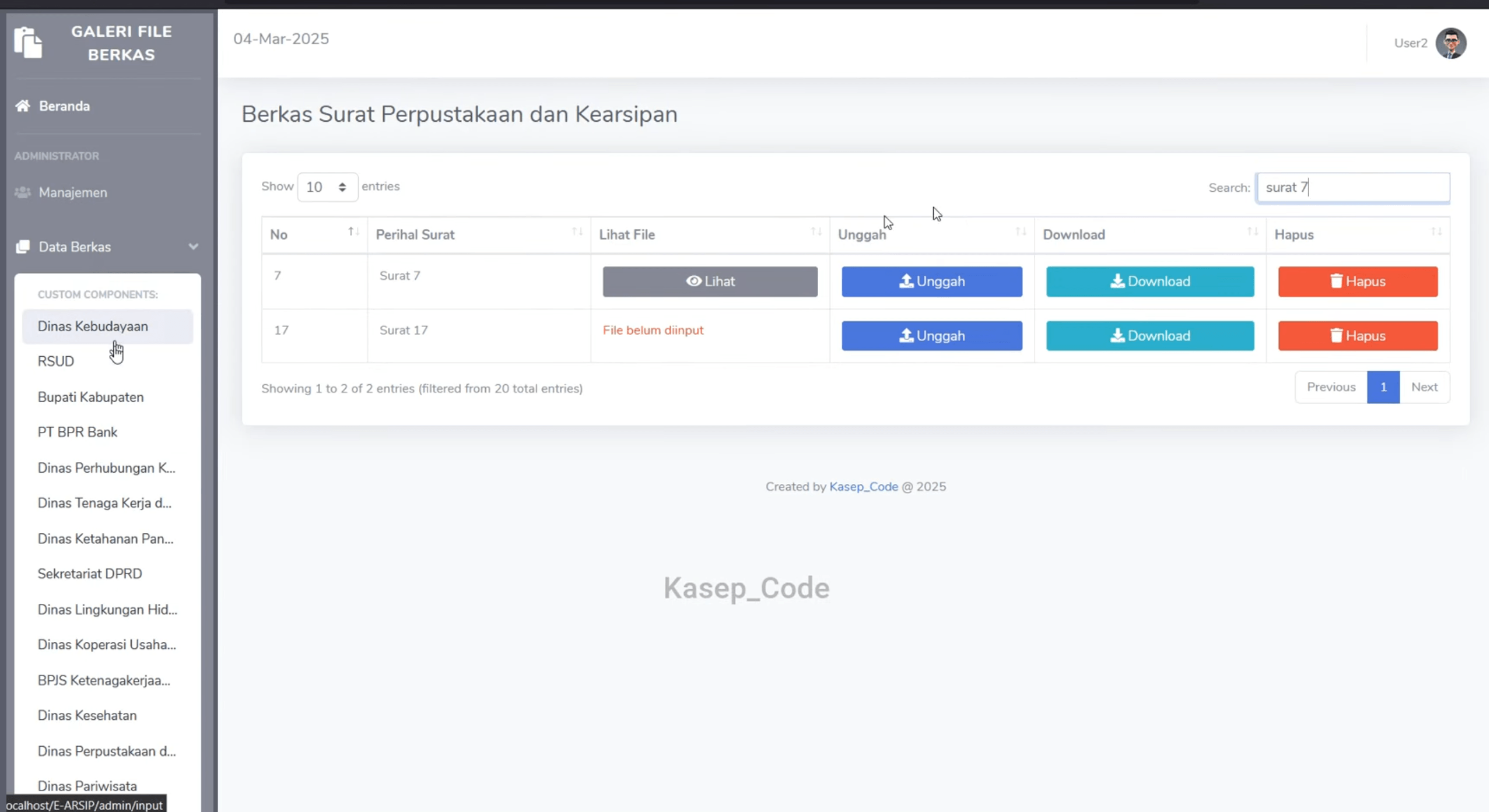 Source Code Website E-Arsip | Sistem Arsip Digital dengan PHP | Source Code Website E-Arsip