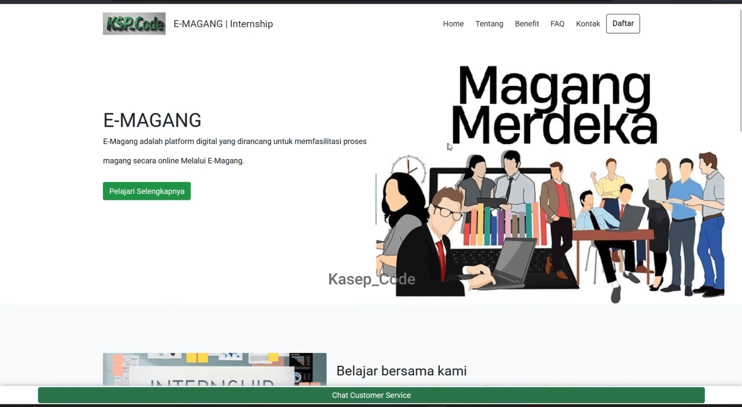 Source code website magang | Source code aplikasi pendaftaran magang | Website Magang Codeigniter 3