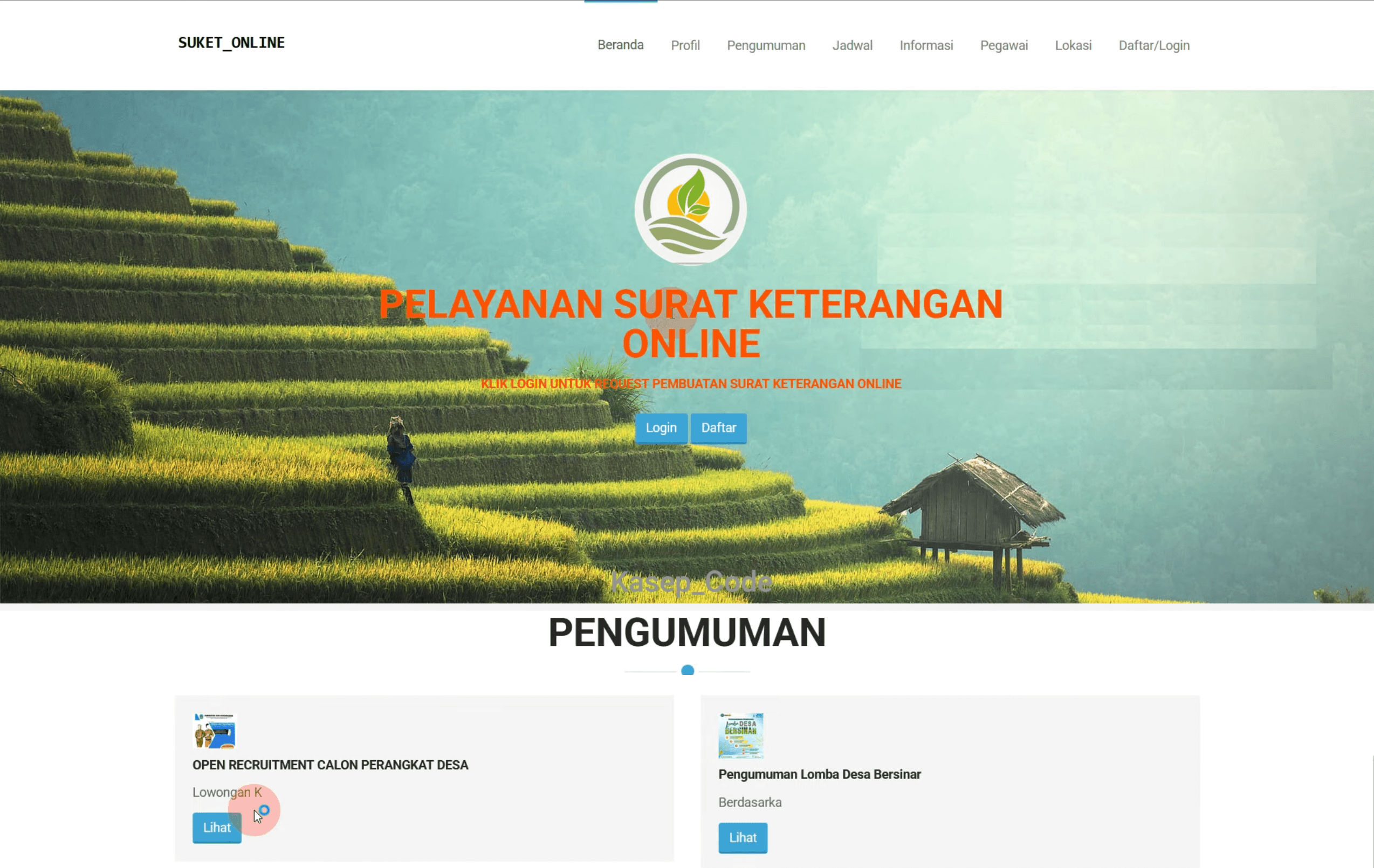 Source Code Website Kelurahan | Website Desa | Source Code Website Pembuatan Surat Online| E-Desa