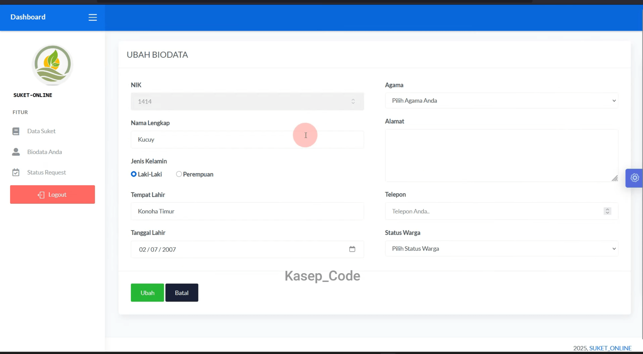 Source Code Website Kelurahan | Website Desa | Source Code Website Pembuatan Surat Online| E-Desa