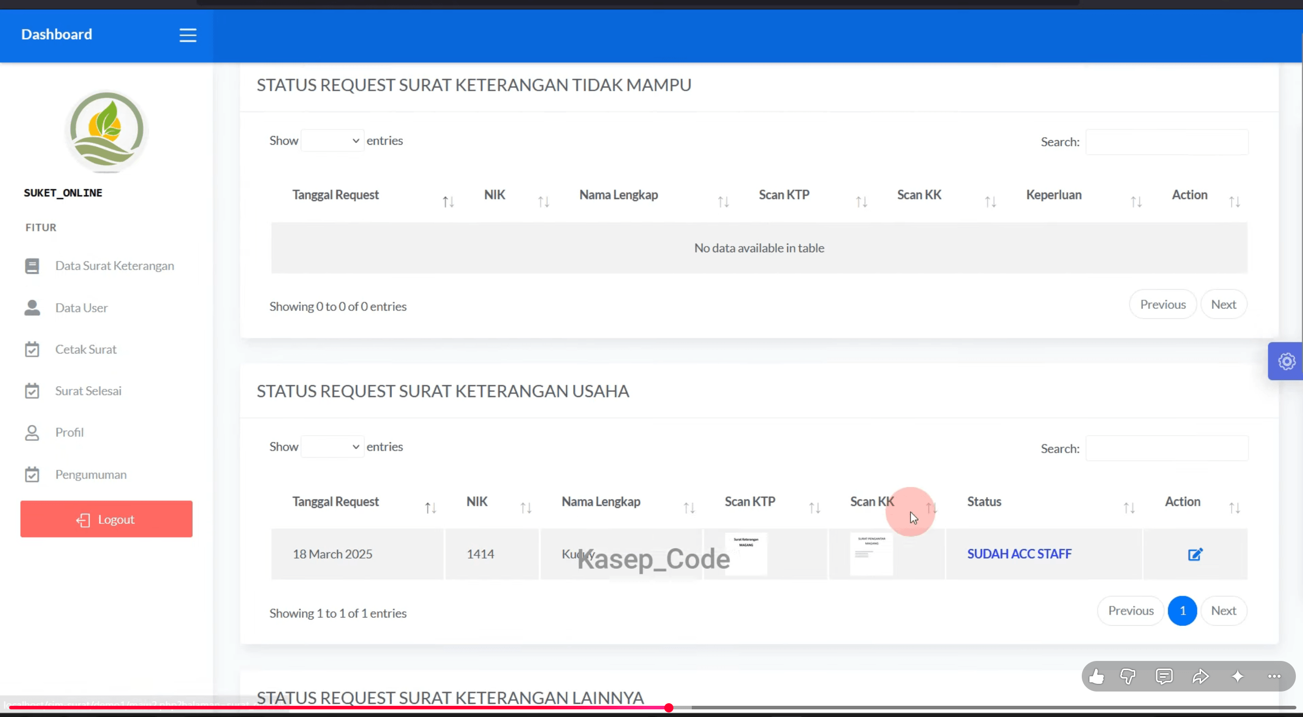 Source Code Website Kelurahan | Website Desa | Source Code Website Pembuatan Surat Online| E-Desa