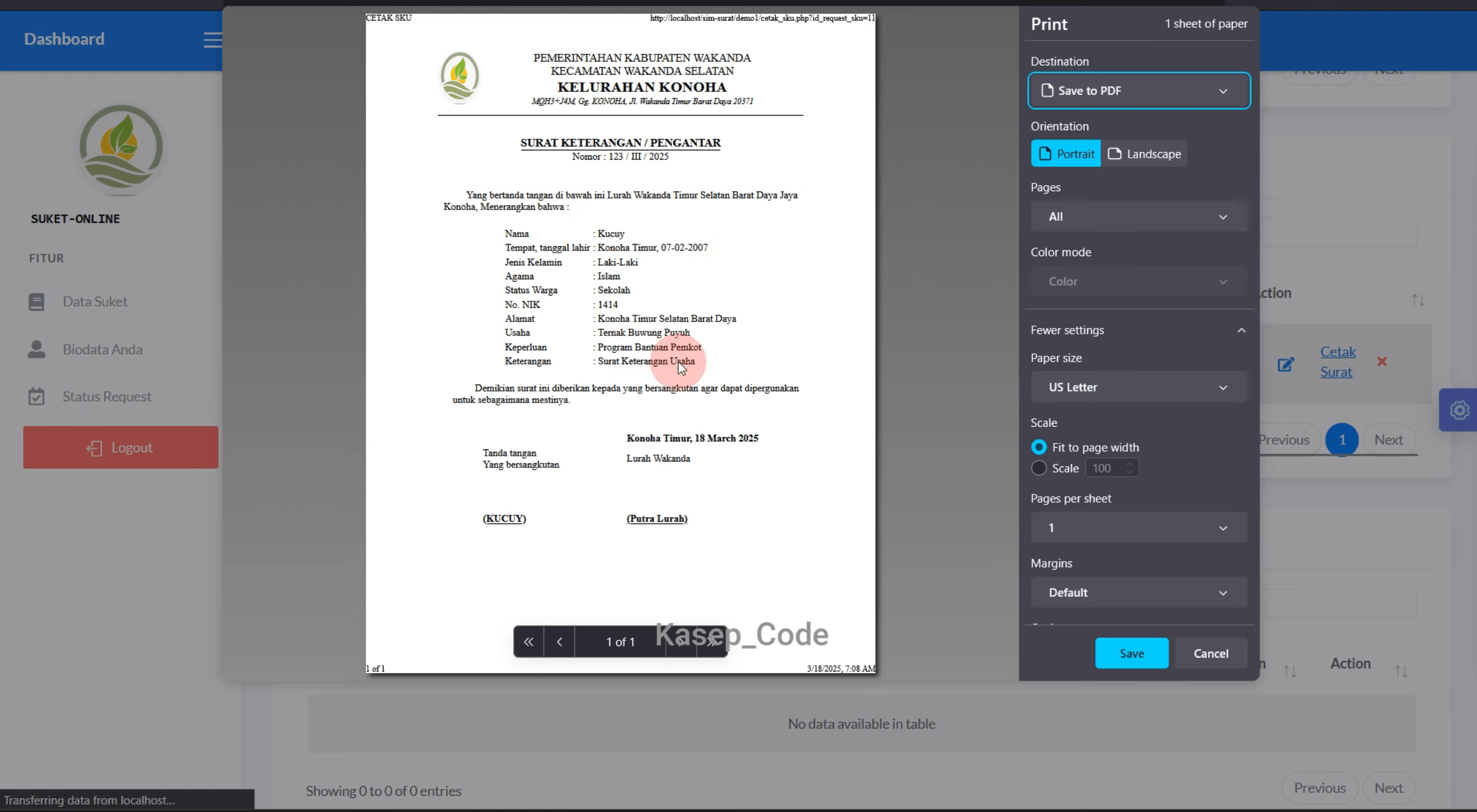Source Code Website Kelurahan | Website Desa | Source Code Website Pembuatan Surat Online| E-Desa