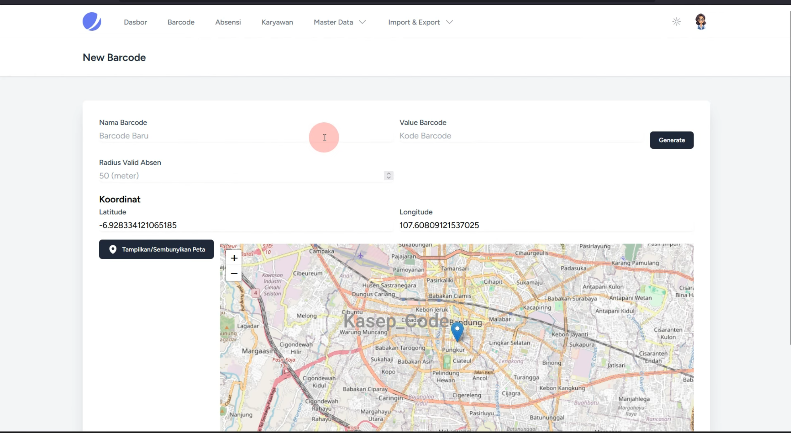 Source Code Aplikasi Absensi QR Code dengan Lokasi | Website Absensi Karyawan QR Code dengan GPS