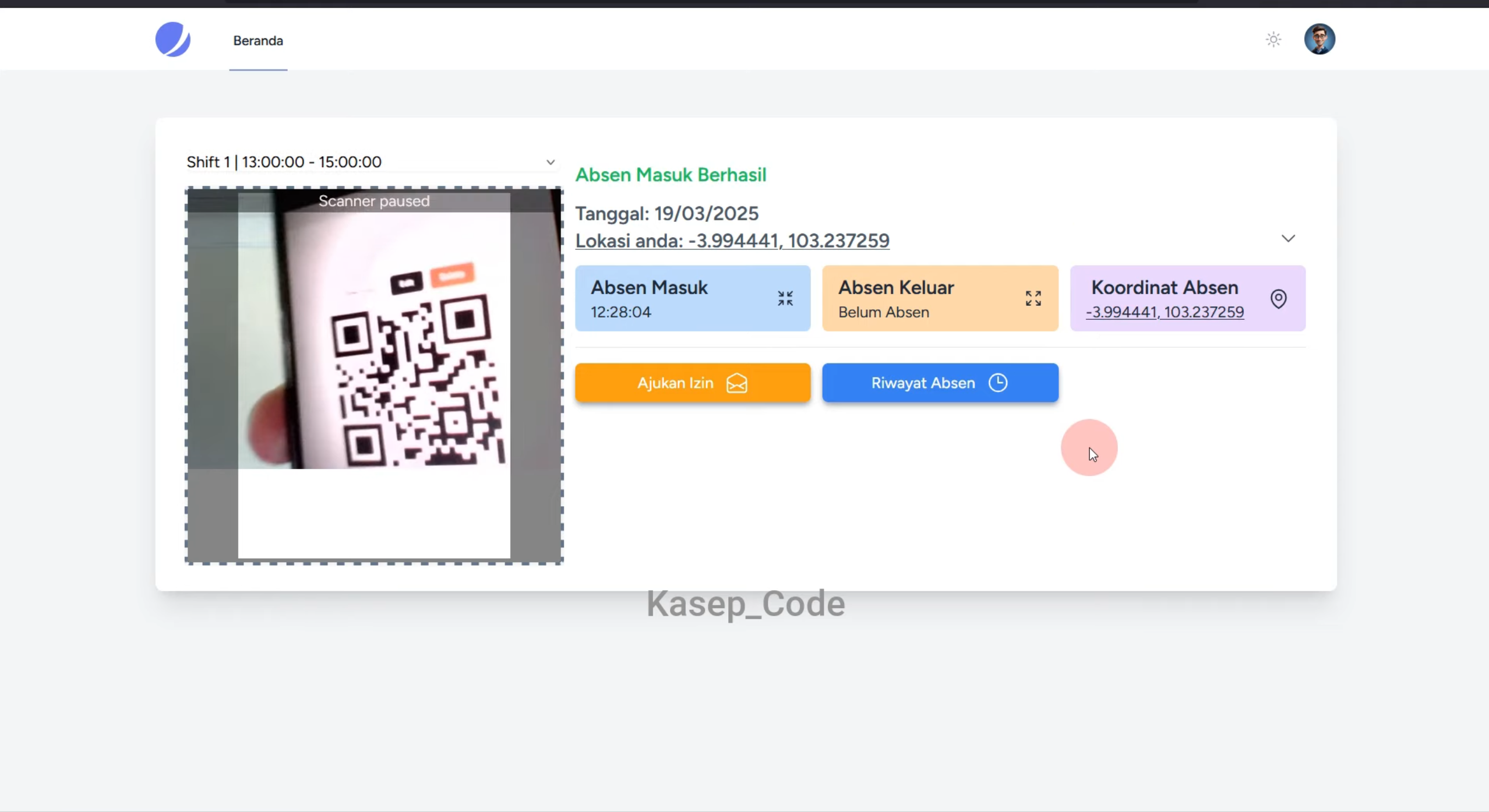 Source Code Aplikasi Absensi QR Code dengan Lokasi | Website Absensi Karyawan QR Code dengan GPS
