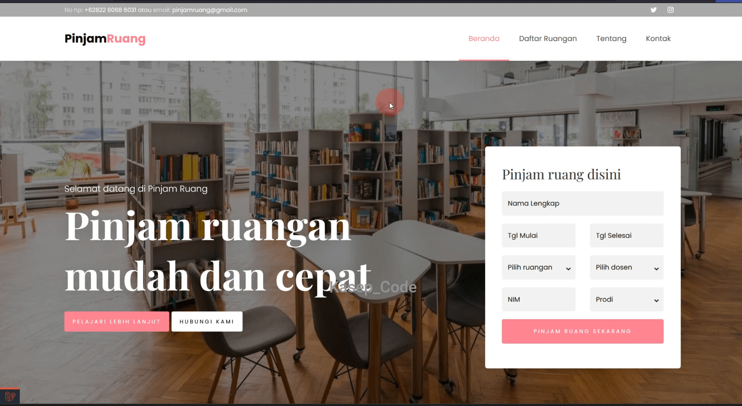 Source code aplikasi peminjaman ruangan berbasis web | Website Peminjaman Ruangan | Aplikasi Peminjaman ruang kelas
