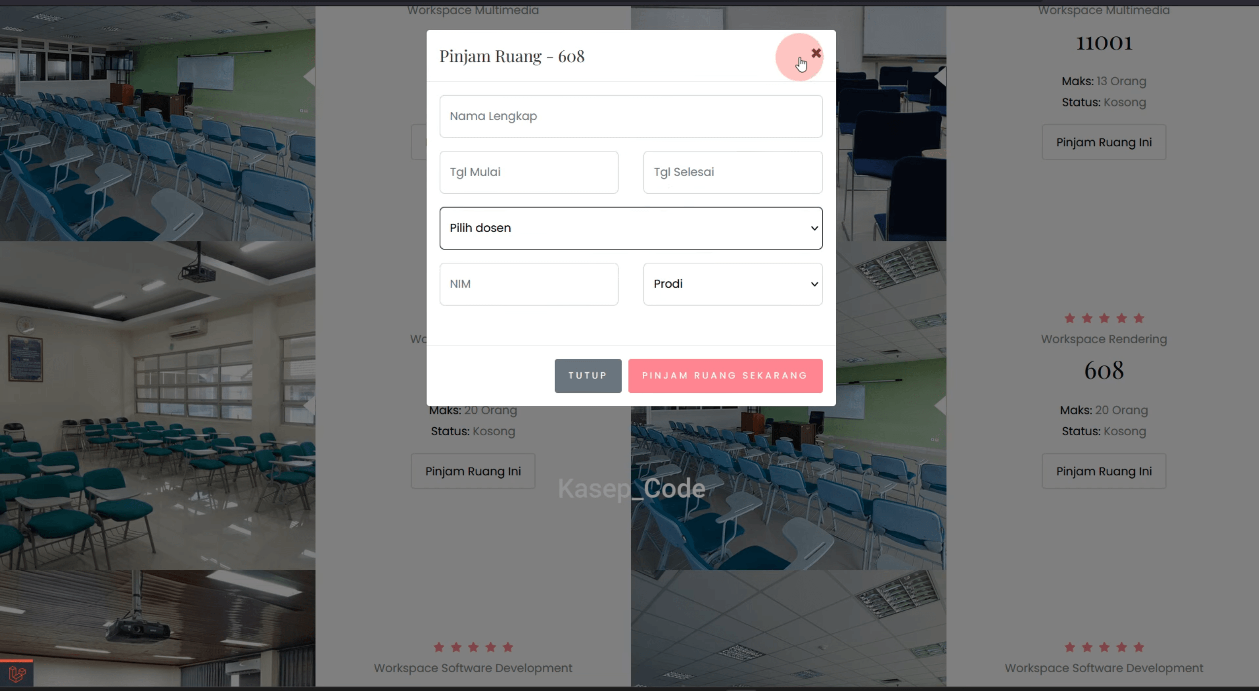 Source code aplikasi peminjaman ruangan berbasis web | Website Peminjaman Ruangan | Aplikasi Peminjaman ruang kelas