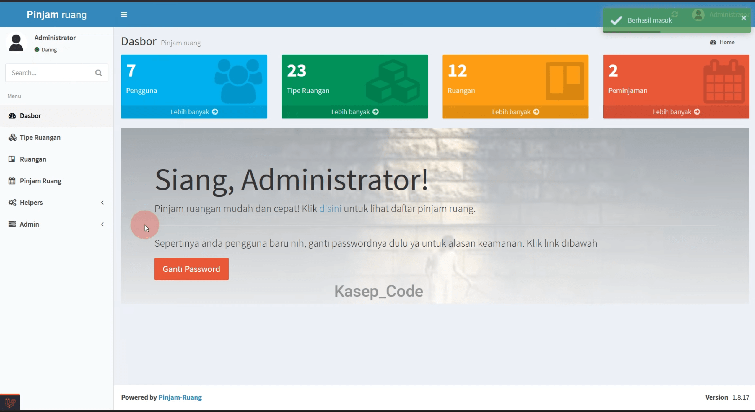 Source code aplikasi peminjaman ruangan berbasis web | Website Peminjaman Ruangan | Aplikasi Peminjaman ruang kelas