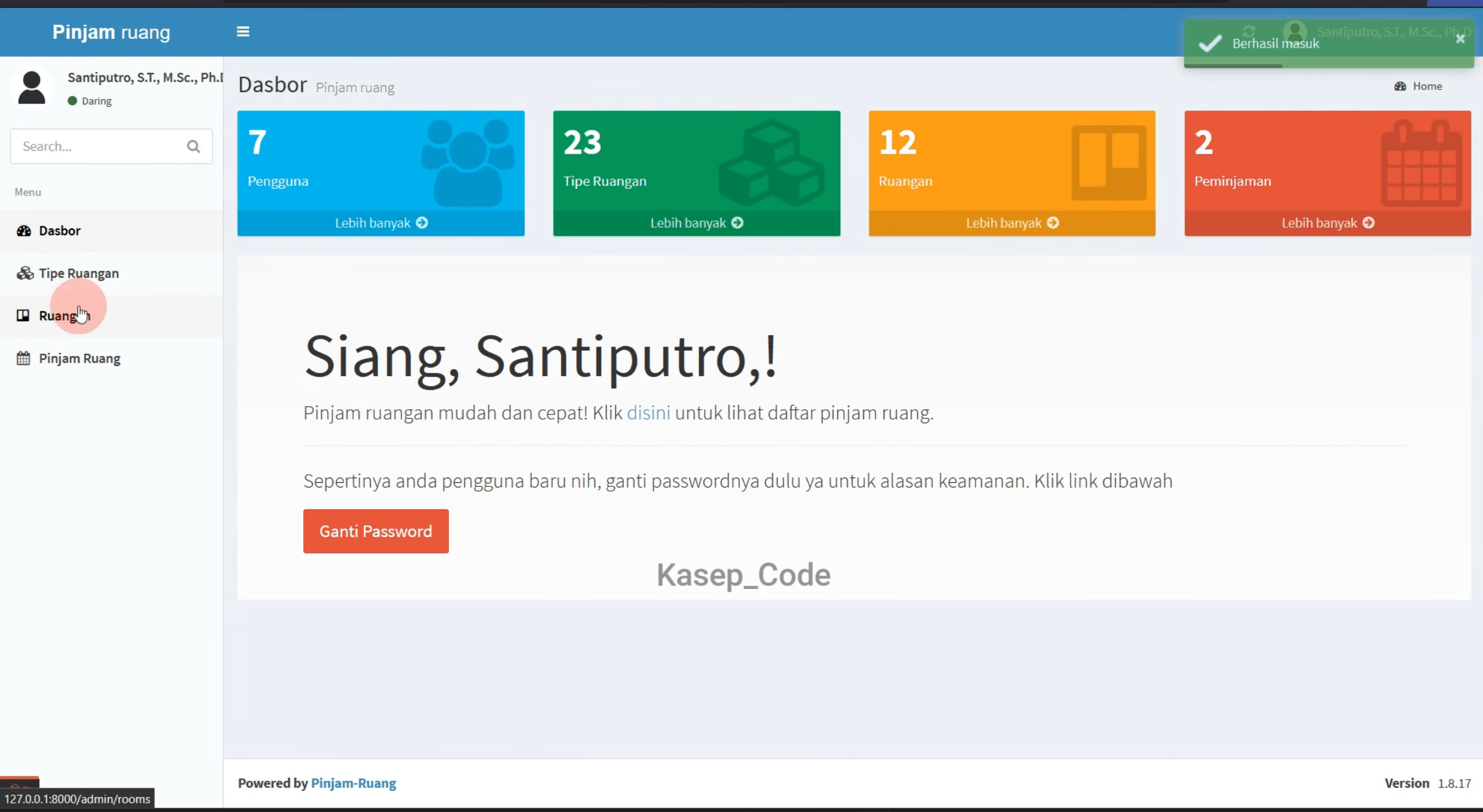 Source code aplikasi peminjaman ruangan berbasis web | Website Peminjaman Ruangan | Aplikasi Peminjaman ruang kelas