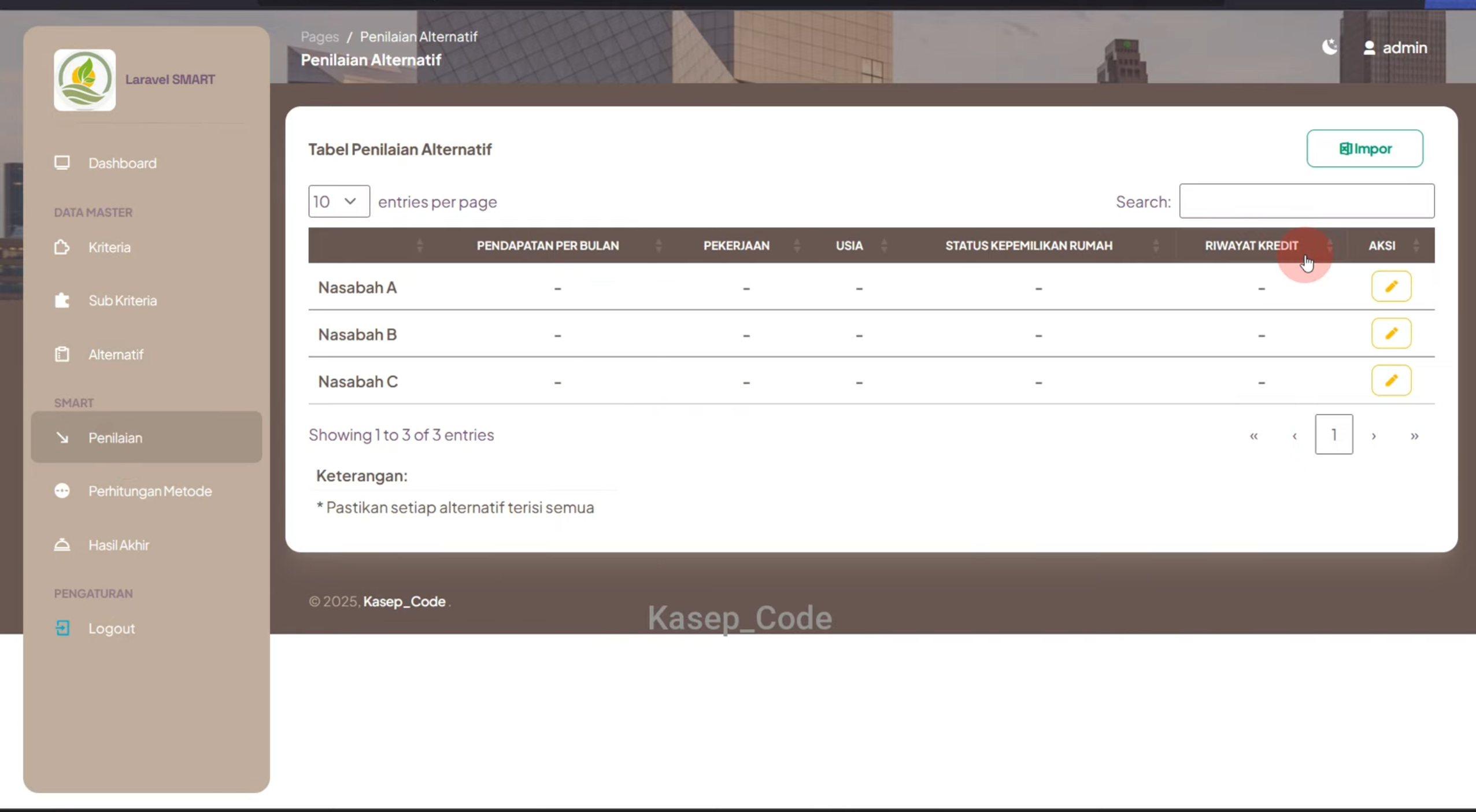 Source Code SPK Metode Smart | spk metode smart dengan laravel| Source Code Website SPK Metode Smart