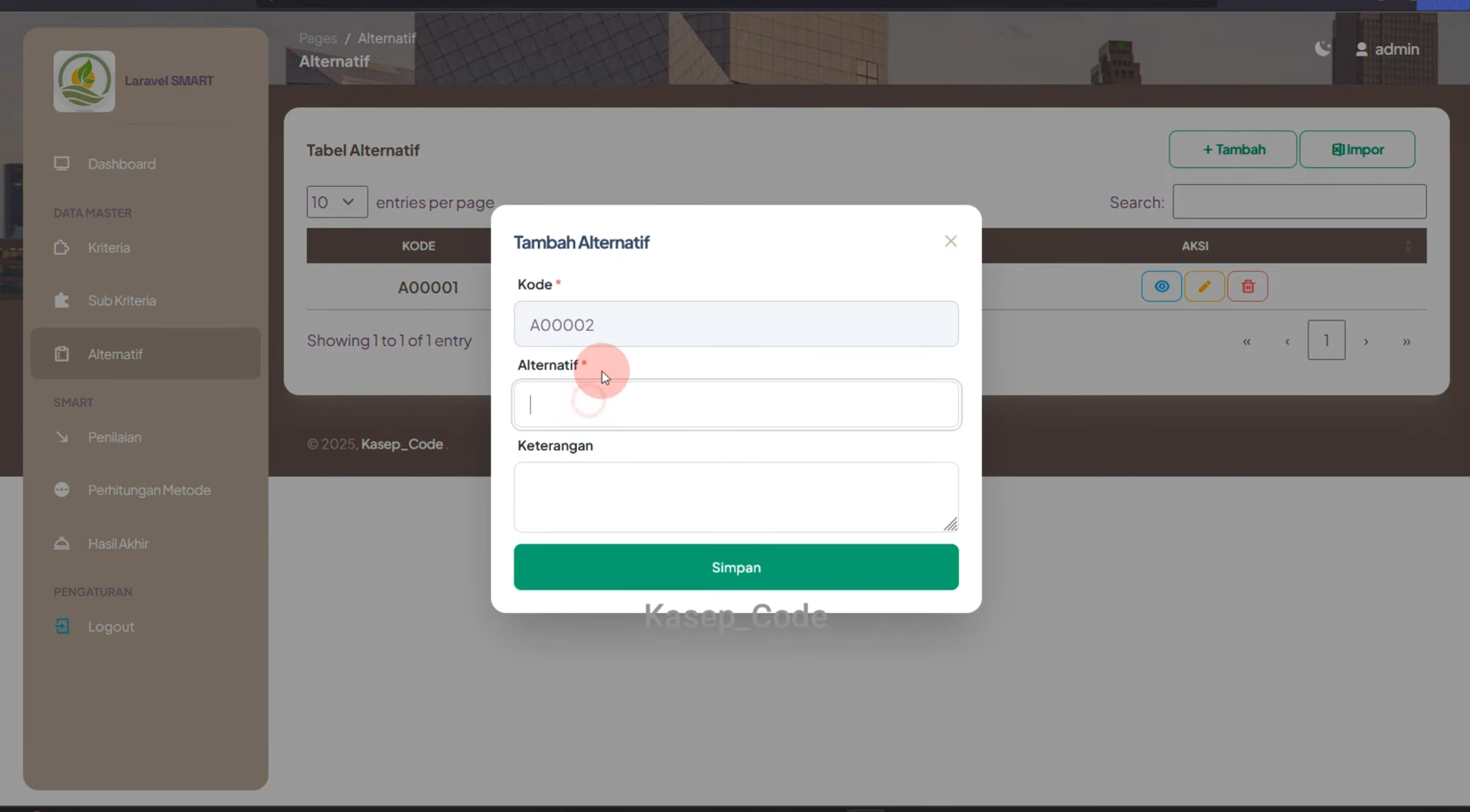 Source Code SPK Metode Smart | spk metode smart dengan laravel| Source Code Website SPK Metode Smart