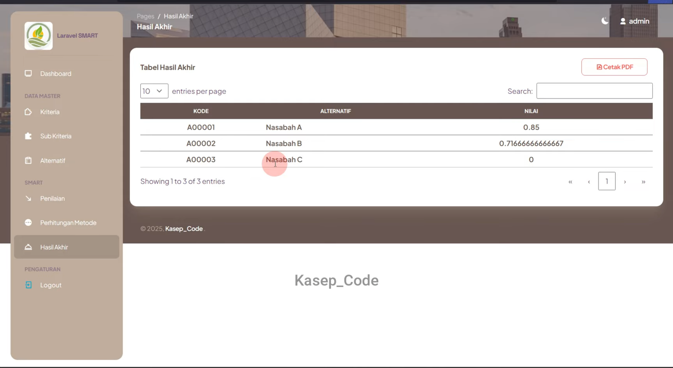 Source Code SPK Metode Smart | spk metode smart dengan laravel| Source Code Website SPK Metode Smart