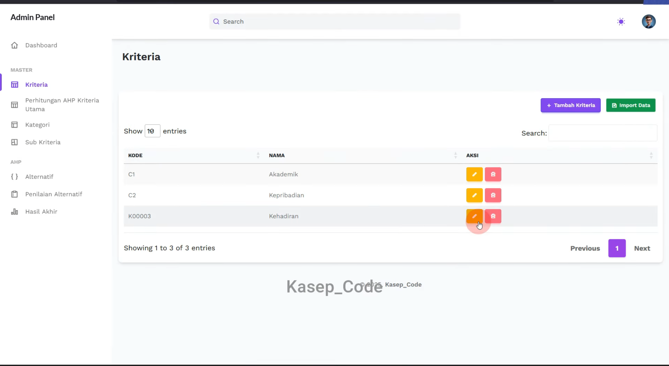 Source code SPK metode AHP Laravel | SPK metode AHP Laravel | Website SPK metode AHP Laravel terbaru