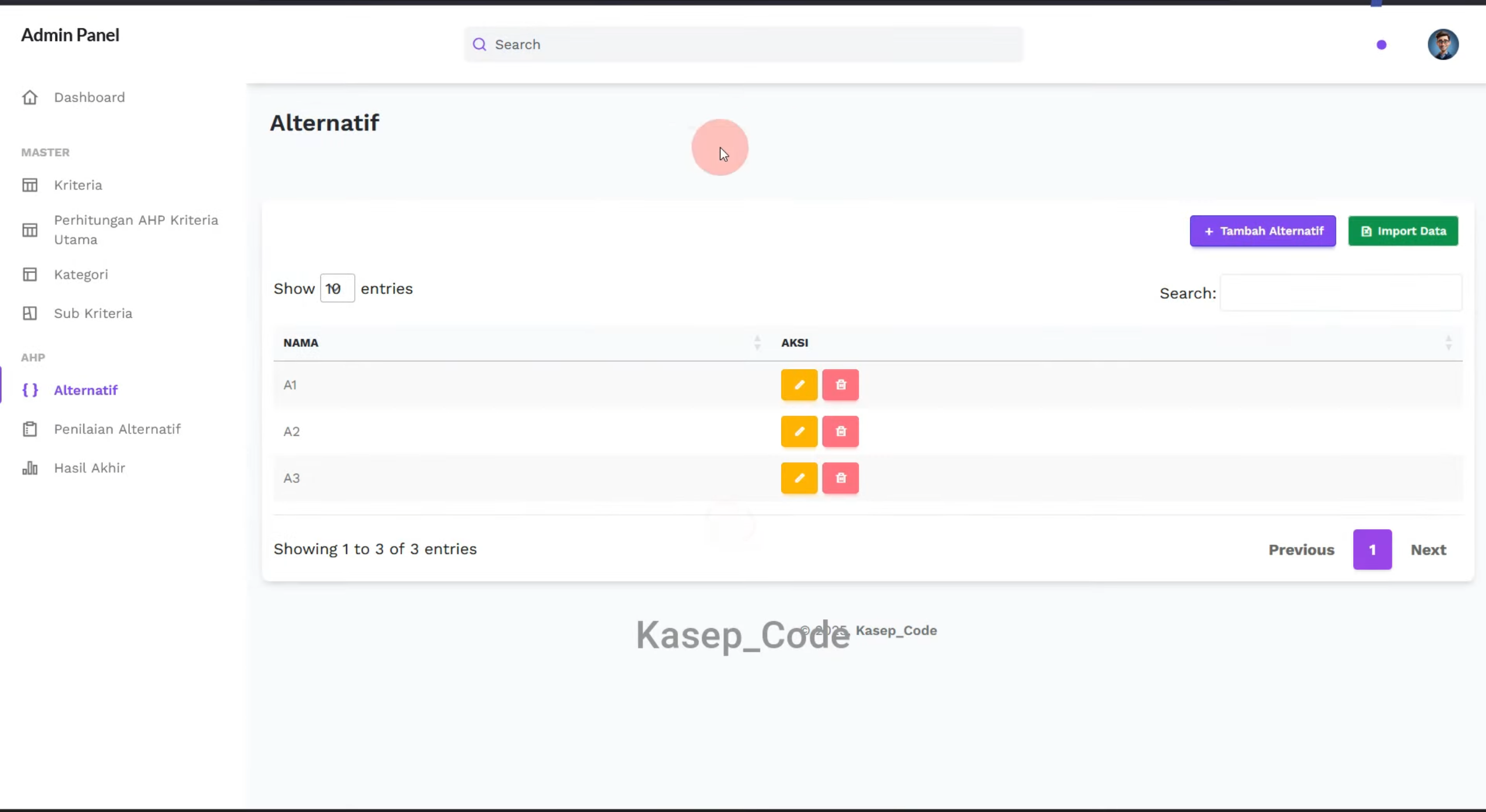 Source code SPK metode AHP Laravel | SPK metode AHP Laravel | Website SPK metode AHP Laravel terbaru
