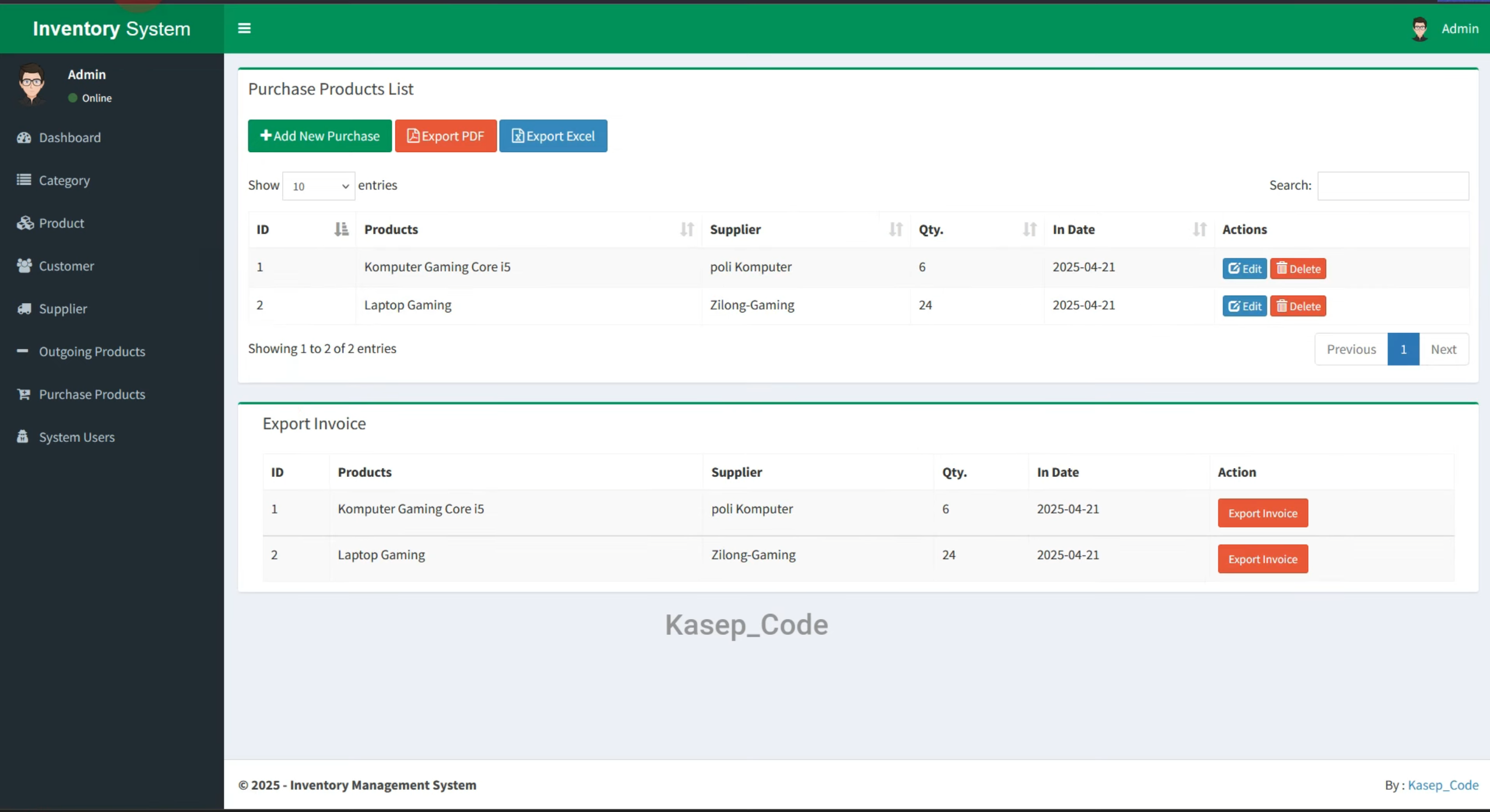 Sistem Informasi Inventaris Laravel | Source Code Website Inventaris | Aplikasi Inventaris Barang