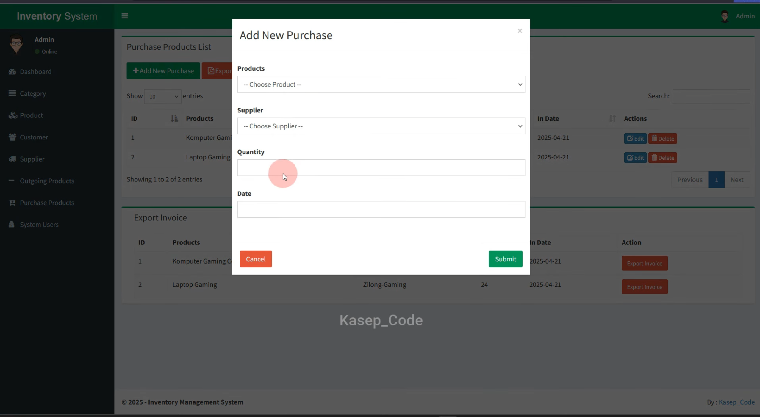 Sistem Informasi Inventaris Laravel | Source Code Website Inventaris | Aplikasi Inventaris Barang