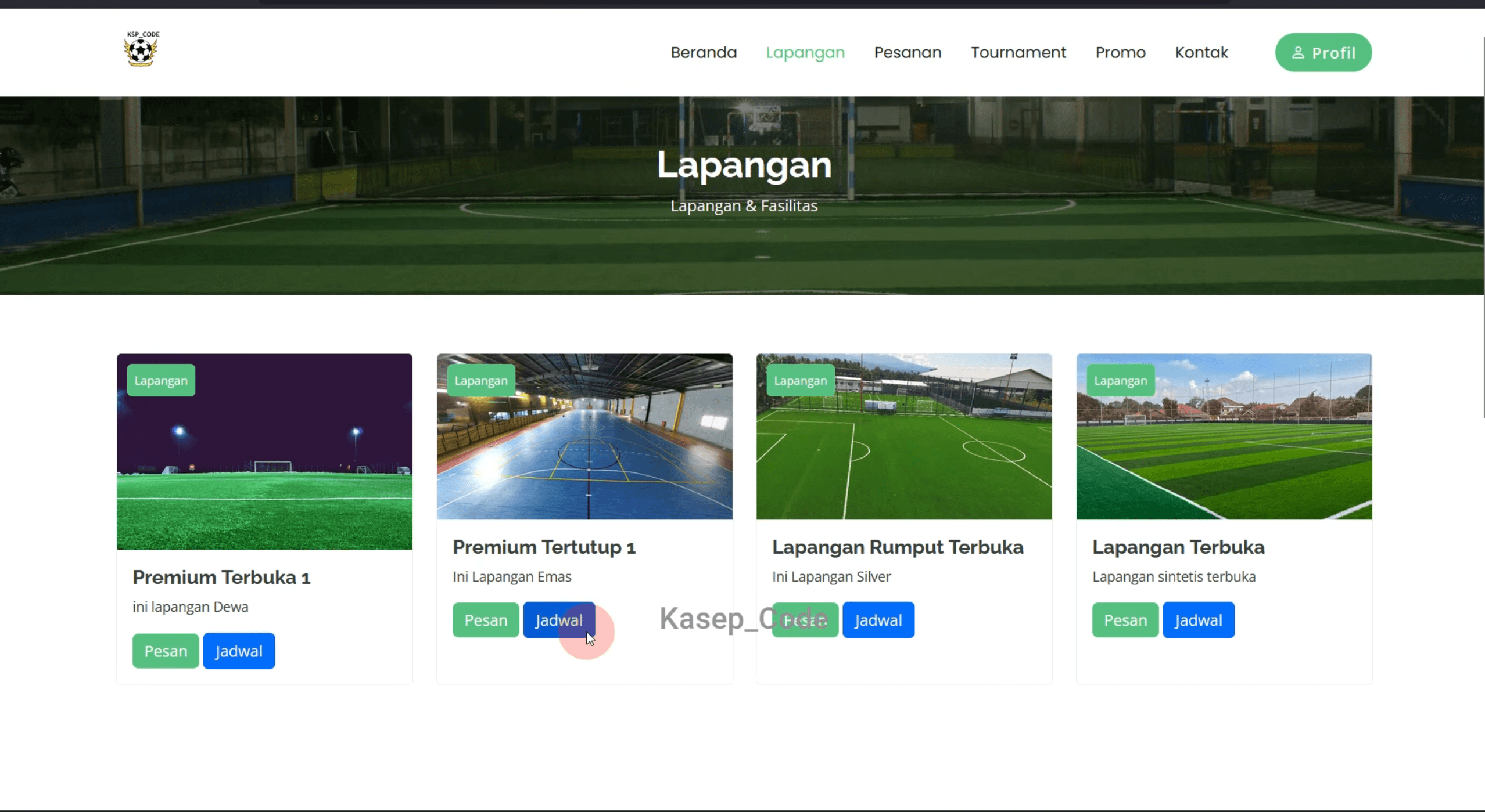 Source Code Website Sewa Lapangan | website penyewaan lapangan olahraga | Source Code Aplikasi Sewa