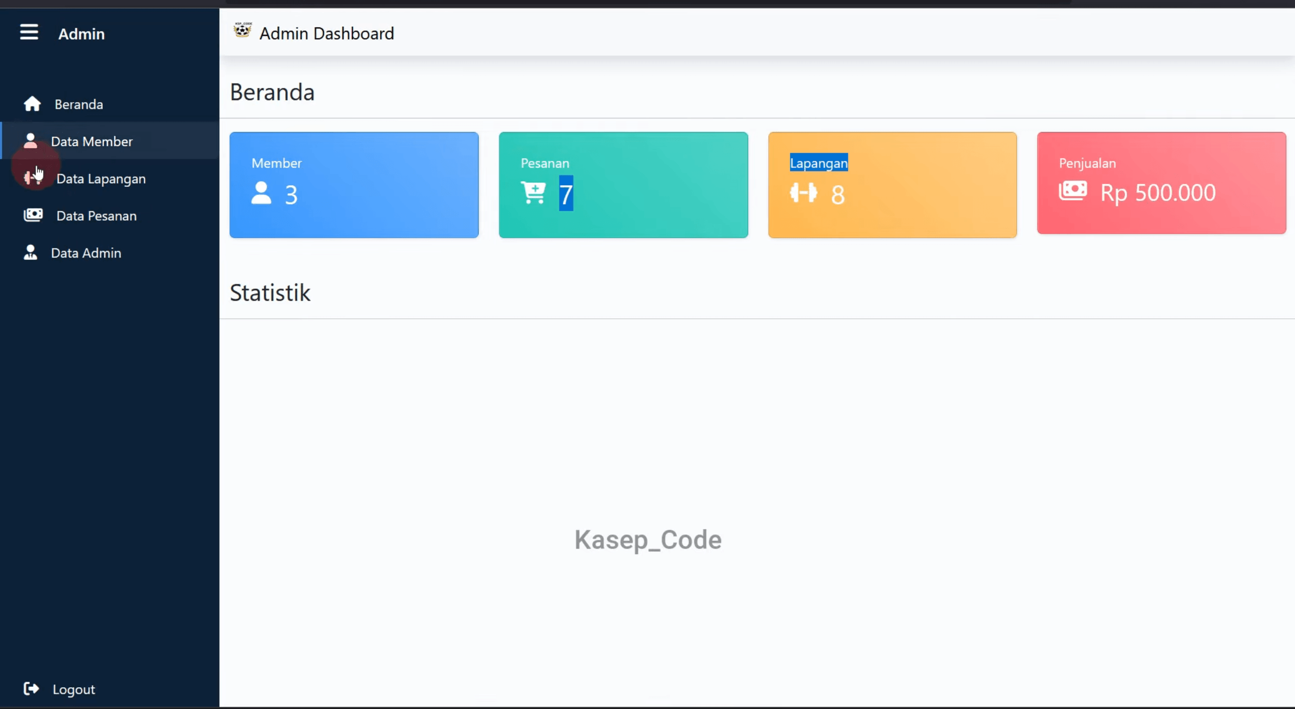 Source Code Website Sewa Lapangan | website penyewaan lapangan olahraga | Source Code Aplikasi Sewa