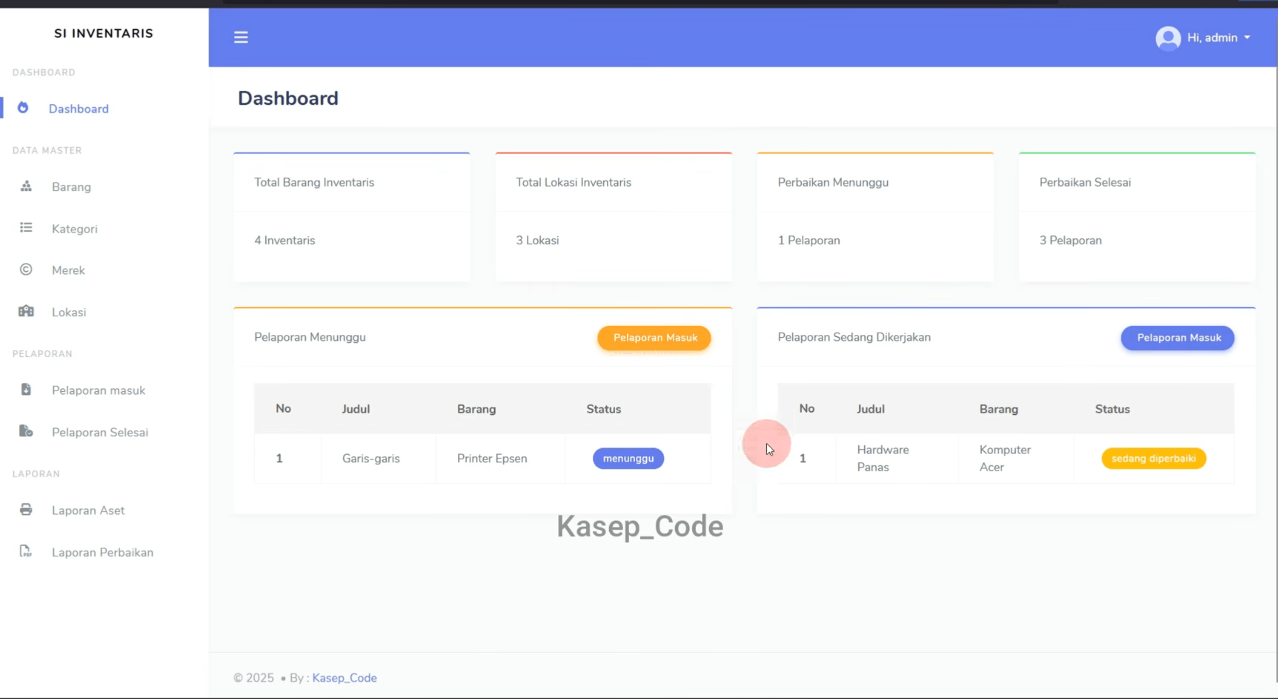 Source Code website Pelaporan Barang QR Code | Source Code Aplikasi Inventaris Scan QR Code Laravel