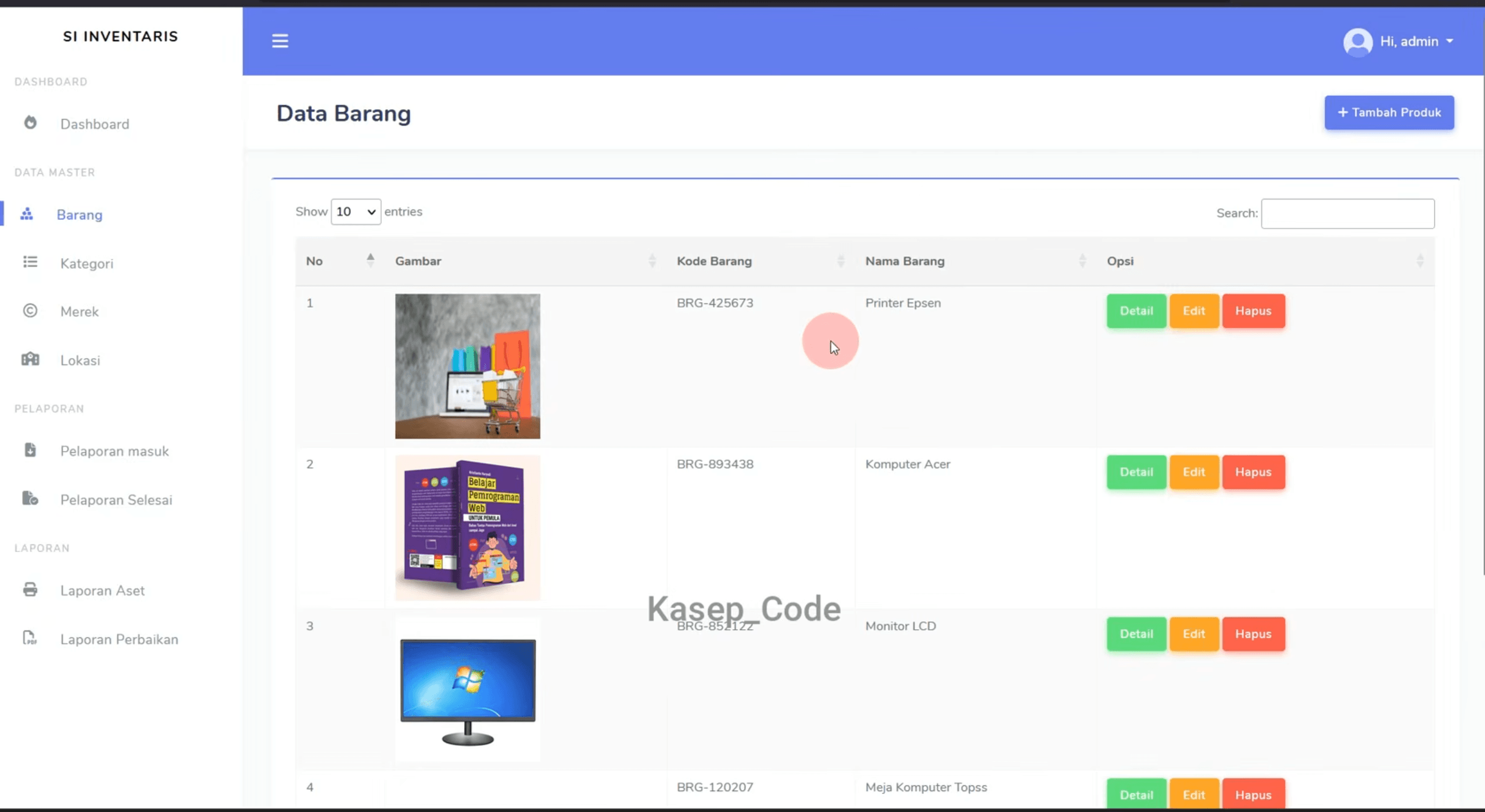 Source Code website Pelaporan Barang QR Code | Source Code Aplikasi Inventaris Scan QR Code Laravel
