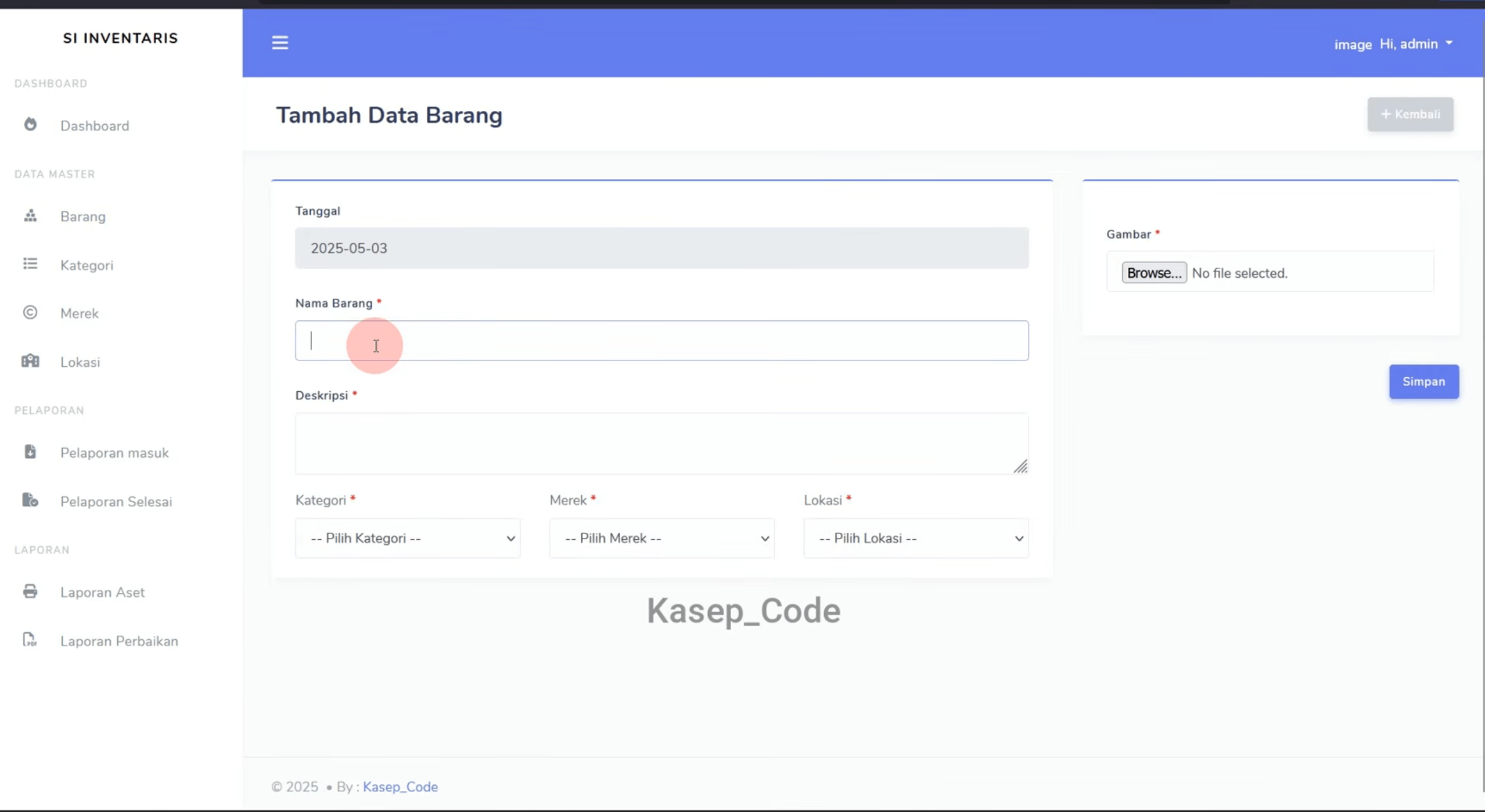 Source Code website Pelaporan Barang QR Code | Source Code Aplikasi Inventaris Scan QR Code Laravel
