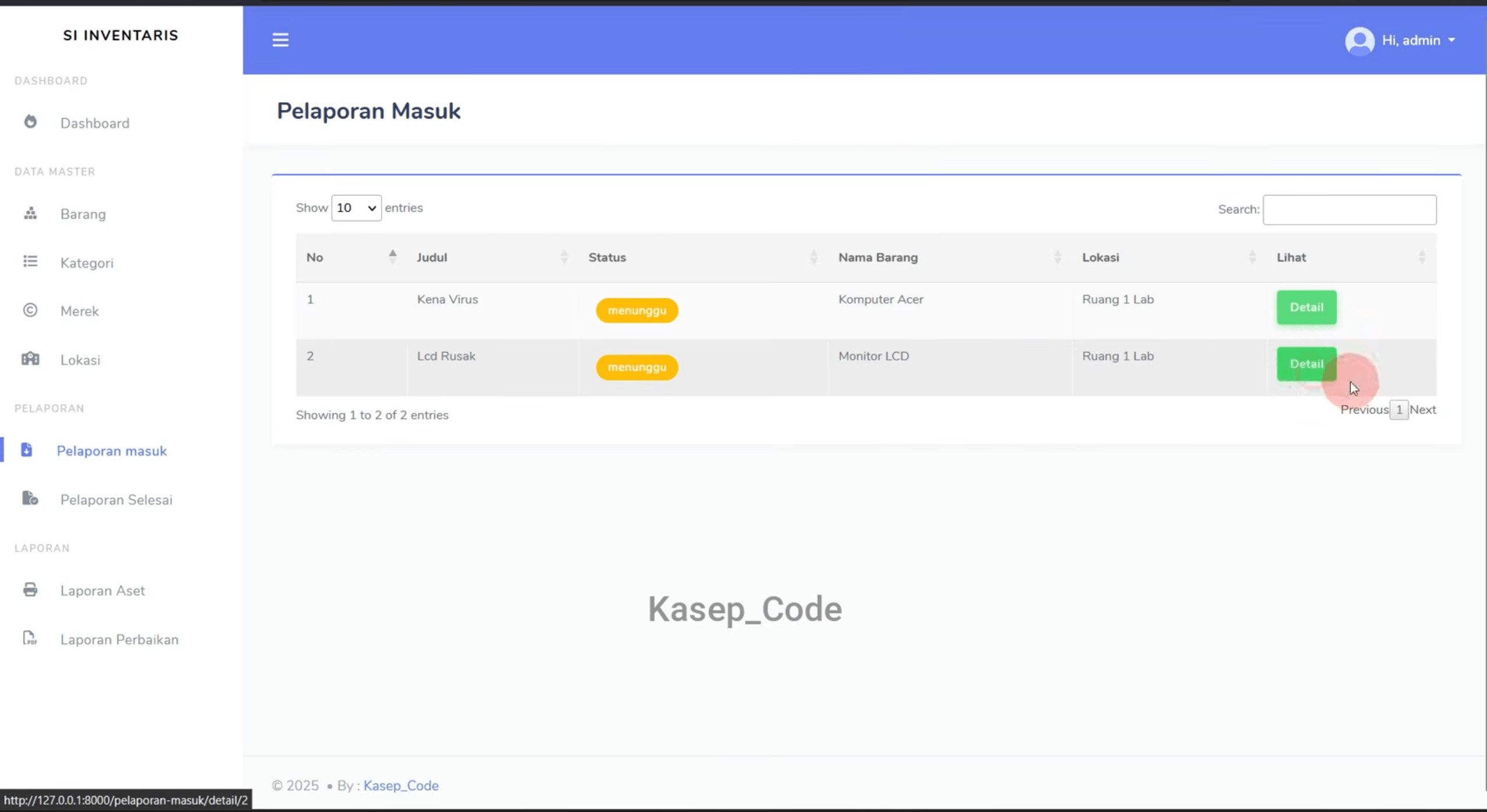 Source Code website Pelaporan Barang QR Code | Source Code Aplikasi Inventaris Scan QR Code Laravel