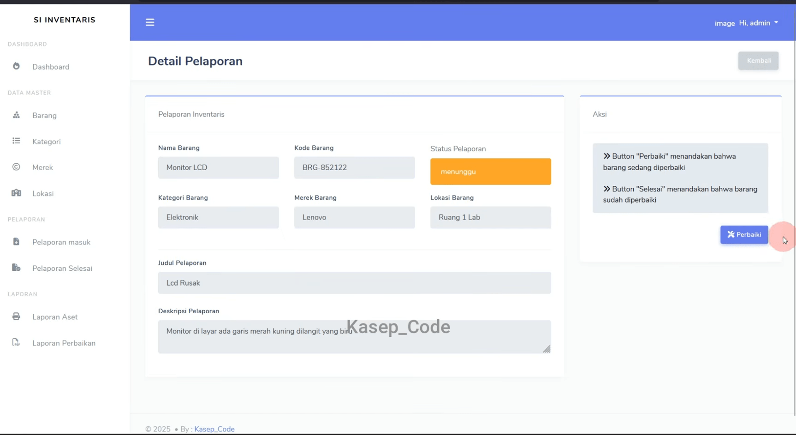 Source Code website Pelaporan Barang QR Code | Source Code Aplikasi Inventaris Scan QR Code Laravel