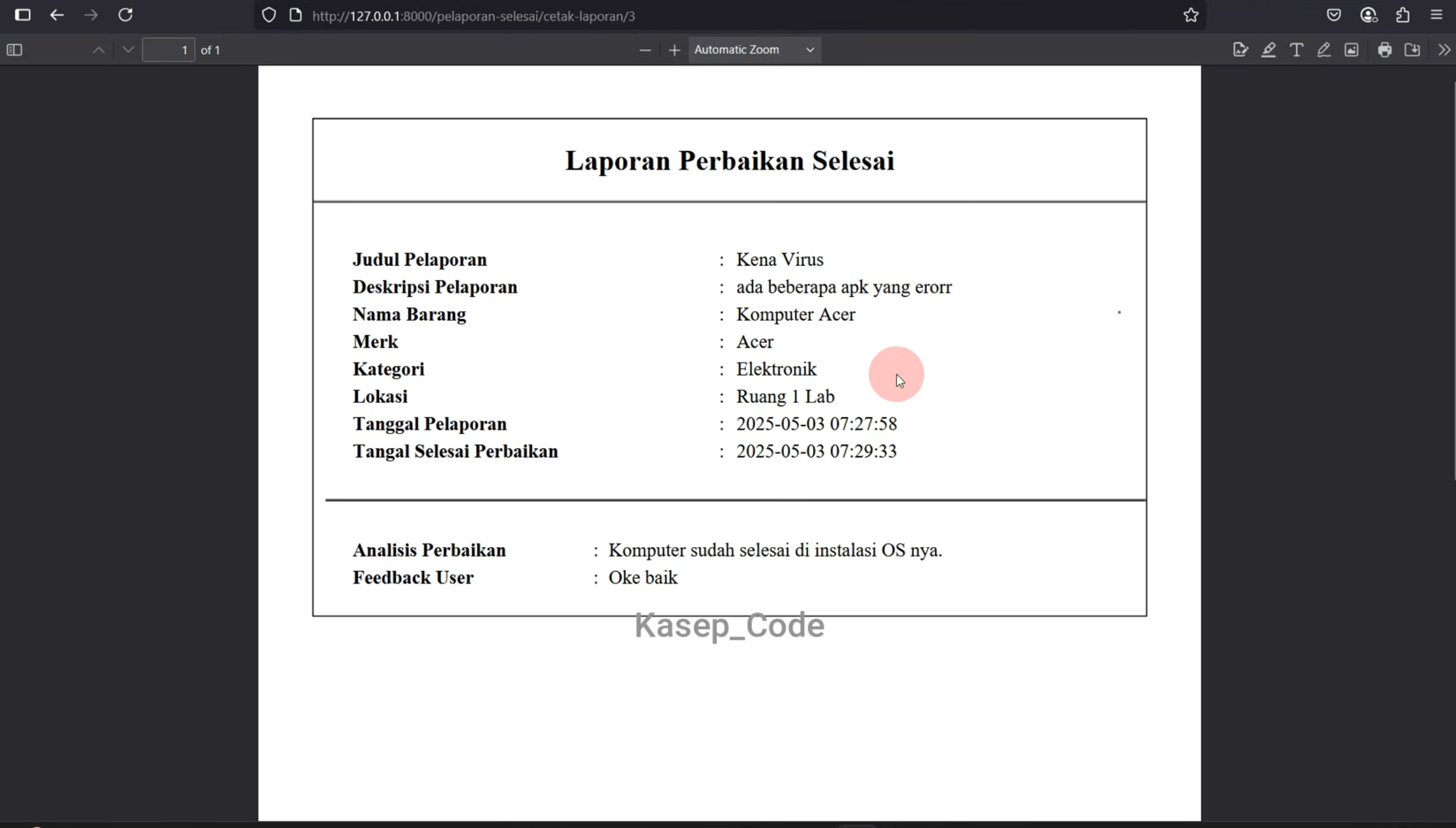 Source Code website Pelaporan Barang QR Code | Source Code Aplikasi Inventaris Scan QR Code Laravel