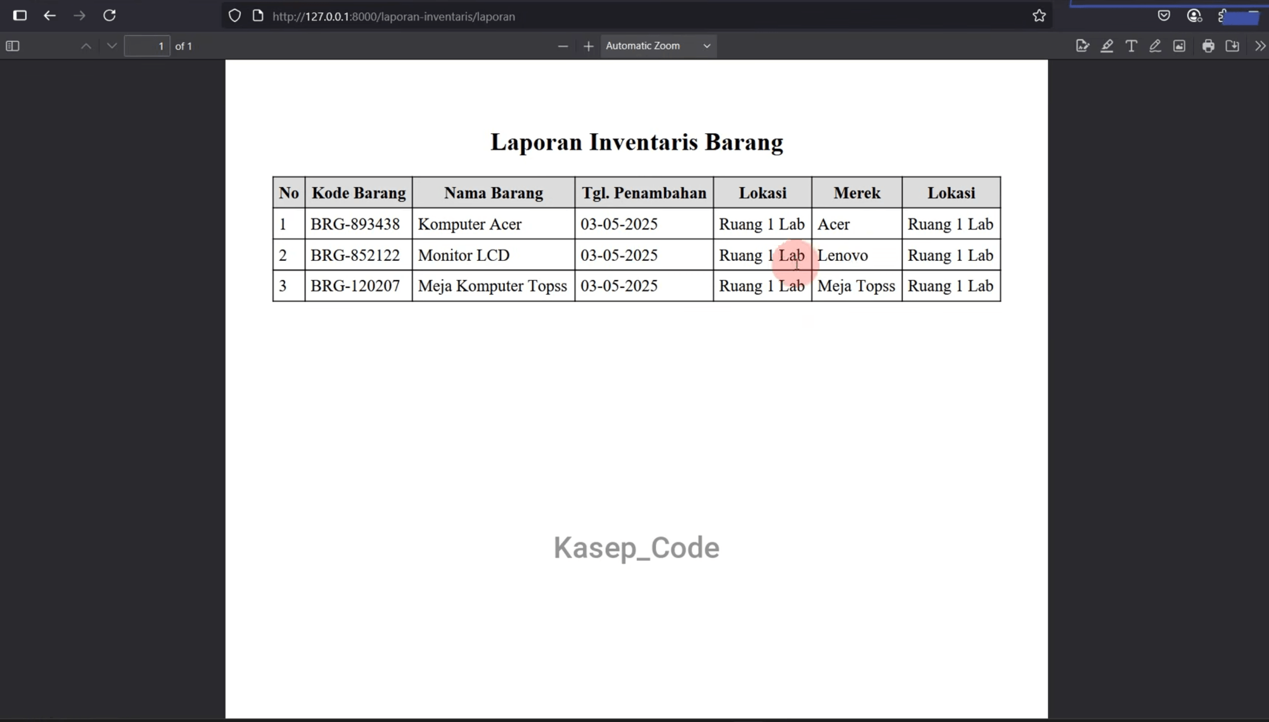 Source Code website Pelaporan Barang QR Code | Source Code Aplikasi Inventaris Scan QR Code Laravel