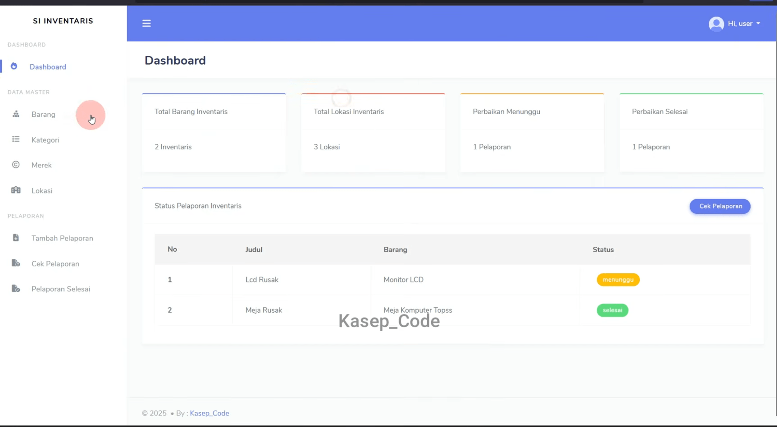 Source Code website Pelaporan Barang QR Code | Source Code Aplikasi Inventaris Scan QR Code Laravel