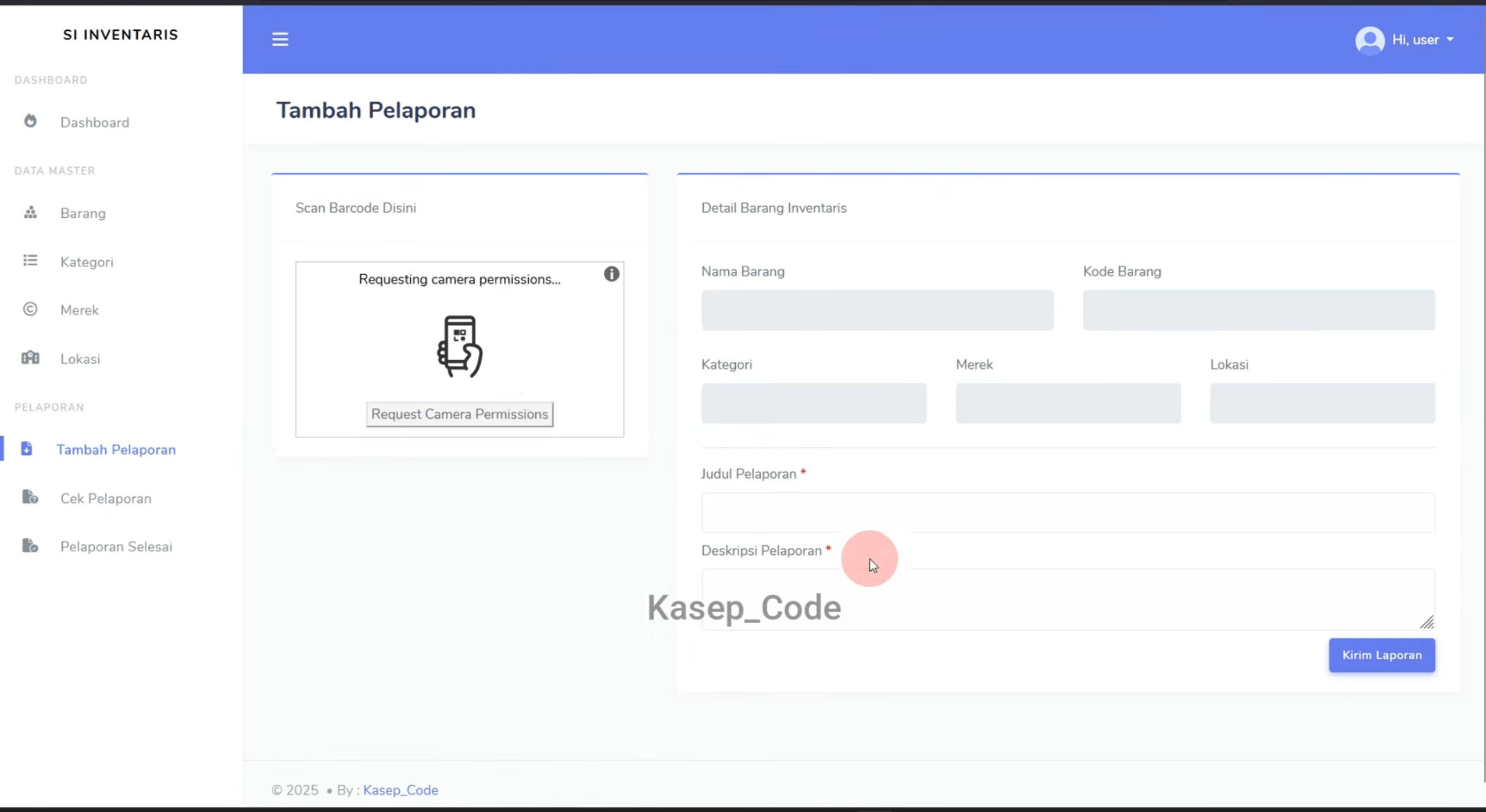 Source Code website Pelaporan Barang QR Code | Source Code Aplikasi Inventaris Scan QR Code Laravel