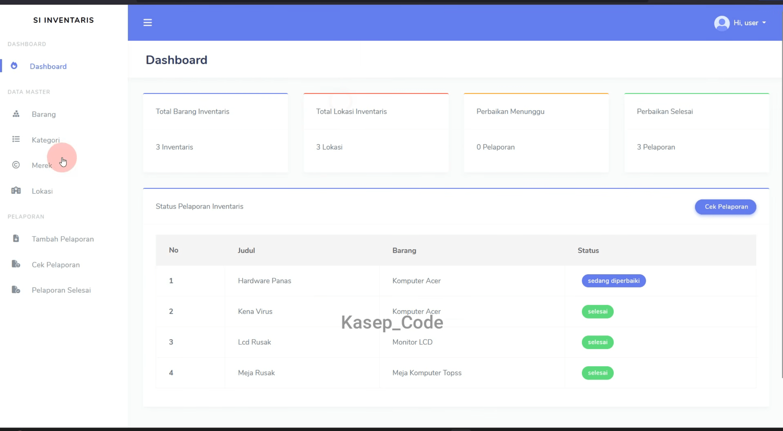 Source Code website Pelaporan Barang QR Code | Source Code Aplikasi Inventaris Scan QR Code Laravel