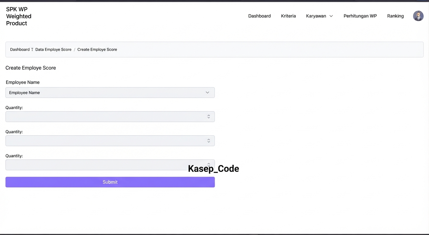 Website SPK Metode WP Menggunakan Laravel | Download Source Code SPK Laravel Metode Weighted Product