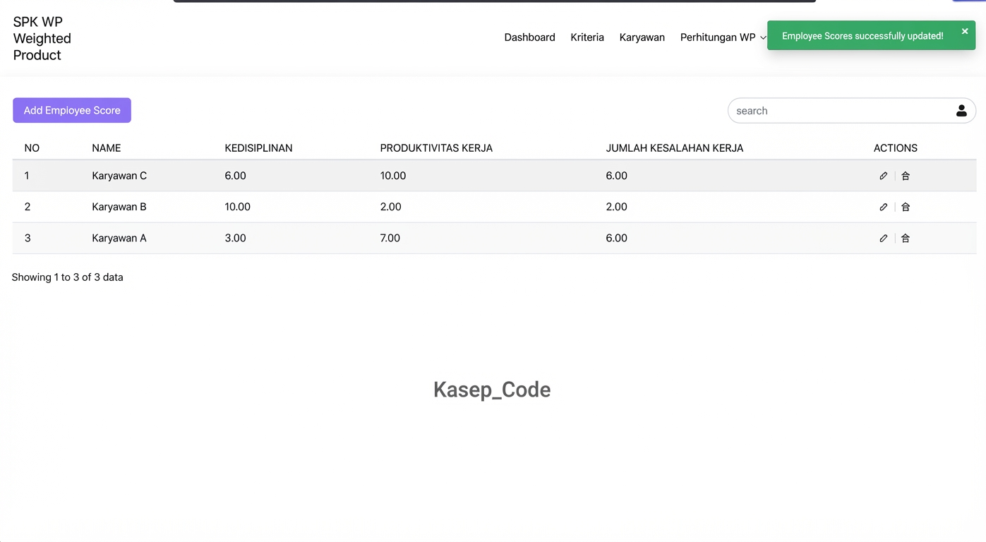 Website SPK Metode WP Menggunakan Laravel | Download Source Code SPK Laravel Metode Weighted Product