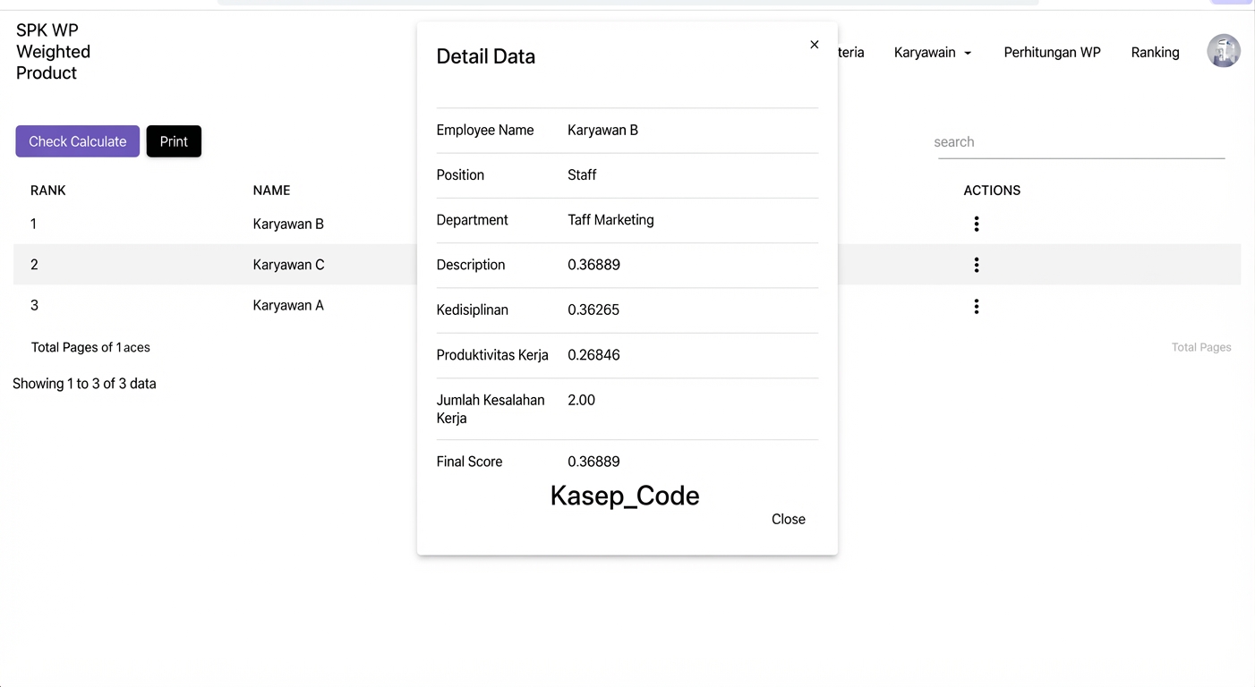 Website SPK Metode WP Menggunakan Laravel | Download Source Code SPK Laravel Metode Weighted Product