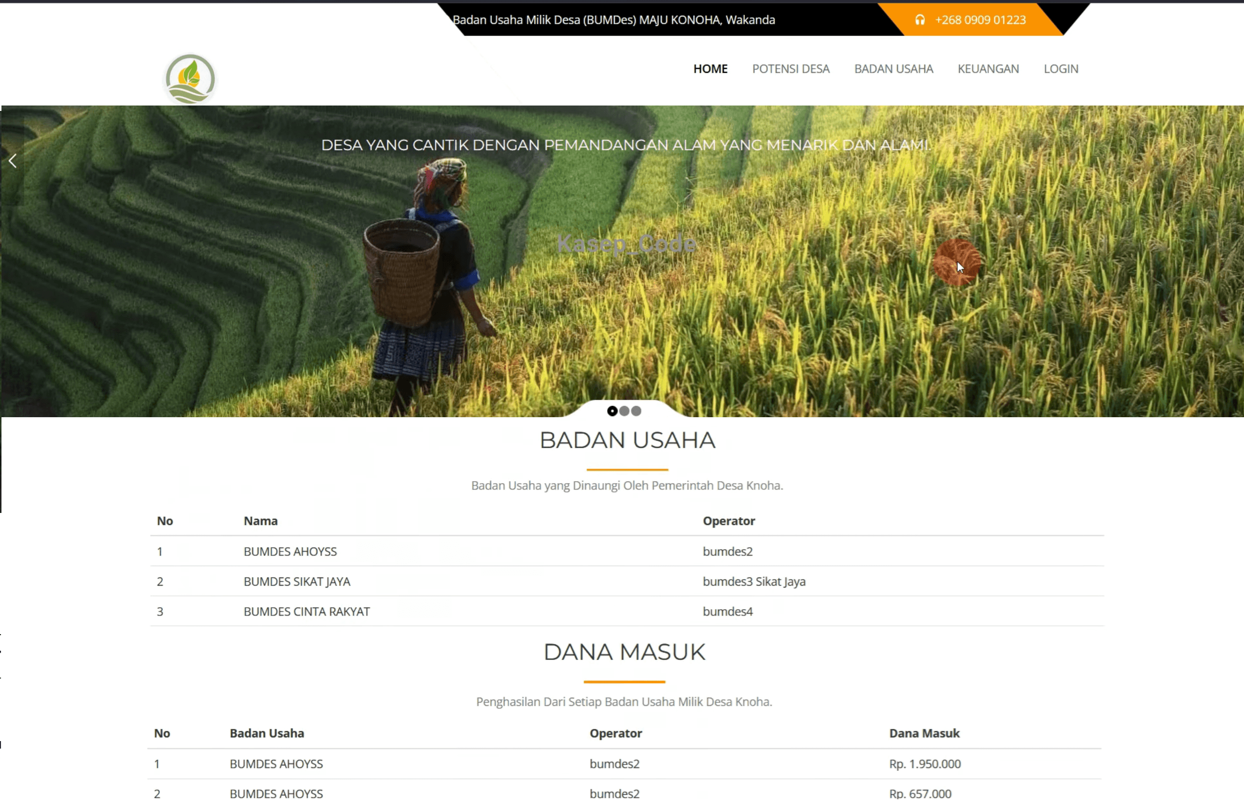 Source Code website BUMDes | Source Code Aplikasi Laporan Keuangan BUMDes | Website BUMDes Laravel