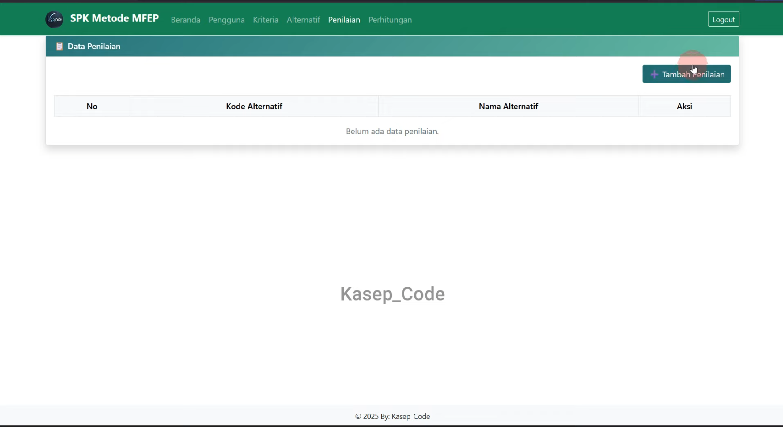Source Code SPK Metode MFEP | Download Website SPK Metode MFEP | Aplikasi SPK Metode MFEP PHP MySQL