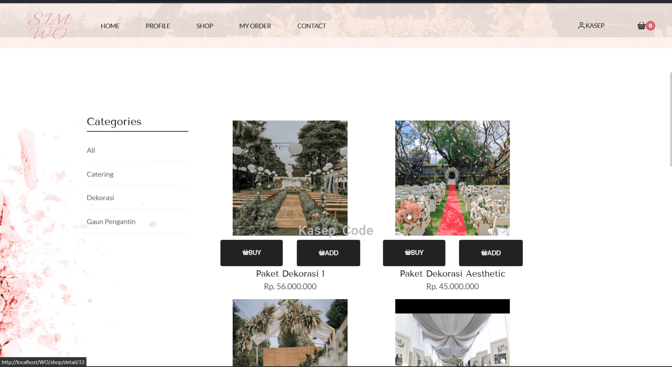 Source Code Website Pemesanan Wedding Organizer, Catering, Tenda & Souvenir | Website Pemesanan WO